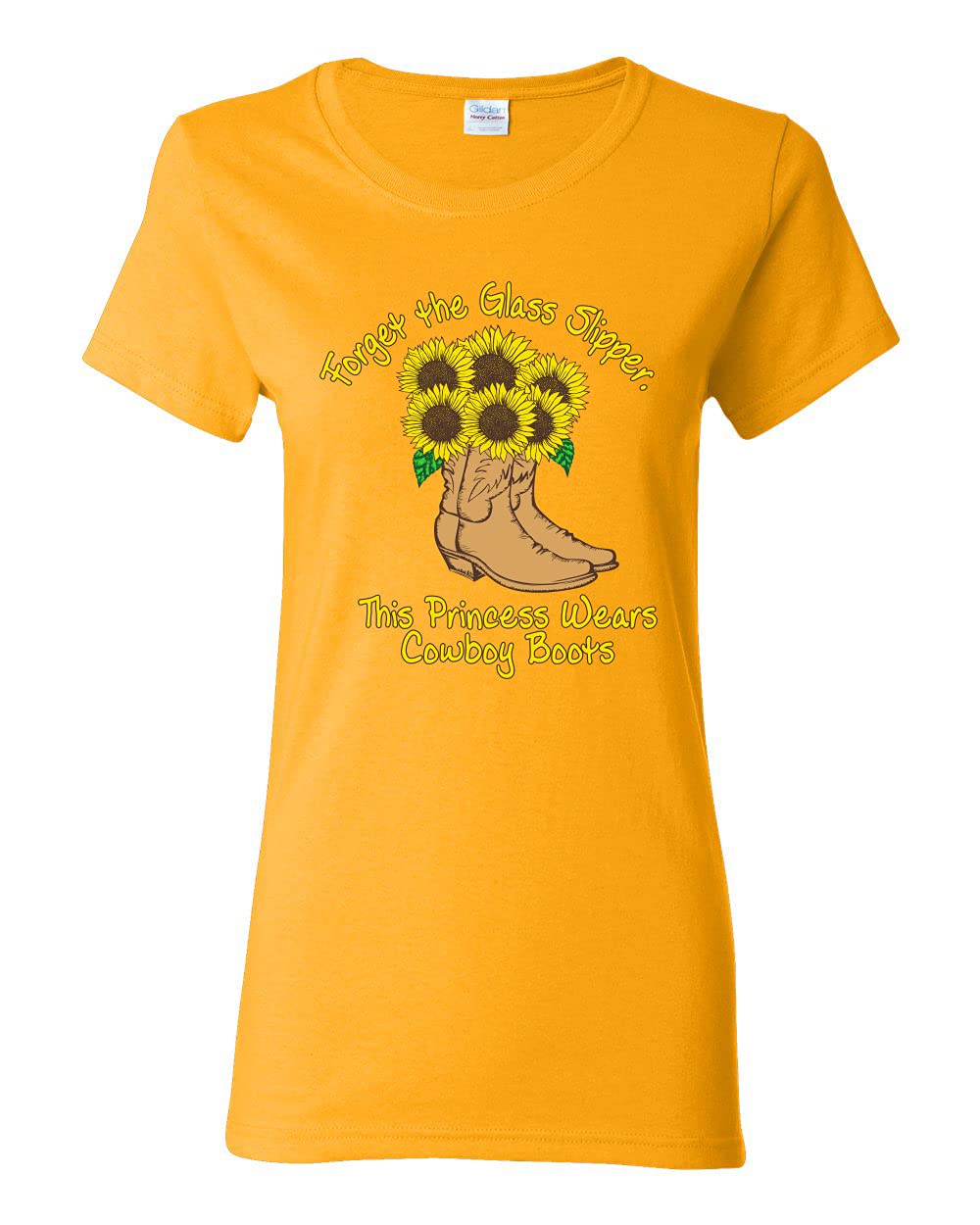 Princess Wears Cowboy Boots Graphic T-Shirt for Women - Trendy Pop Culture Tee - Perfect for Concerts, Festivals & Western Themed Parties