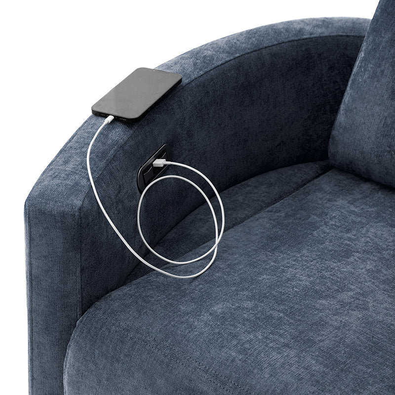 Monica Swivel Rocker Power Recliner Chair with Adjustable Headrest & Lumbar Support - Optional Removable Pillows - Perfect for Living Room, Home Theater & Relaxation