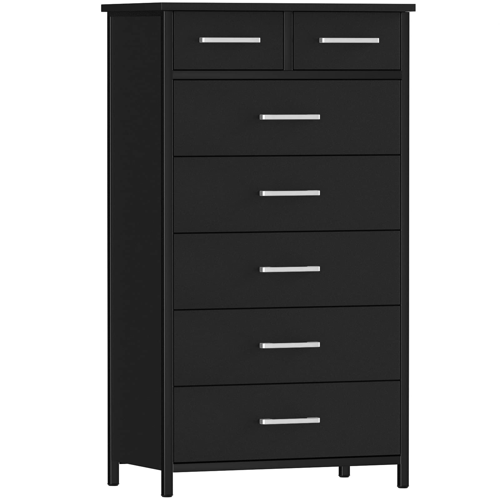 IKENO 7-Drawer Tall Dresser with Sturdy Metal Frame - Industrial Bedroom Storage Cabinet for Clothes, Shoes & Accessories | Perfect for Small Spaces, Dorm Rooms & Apartment Organization