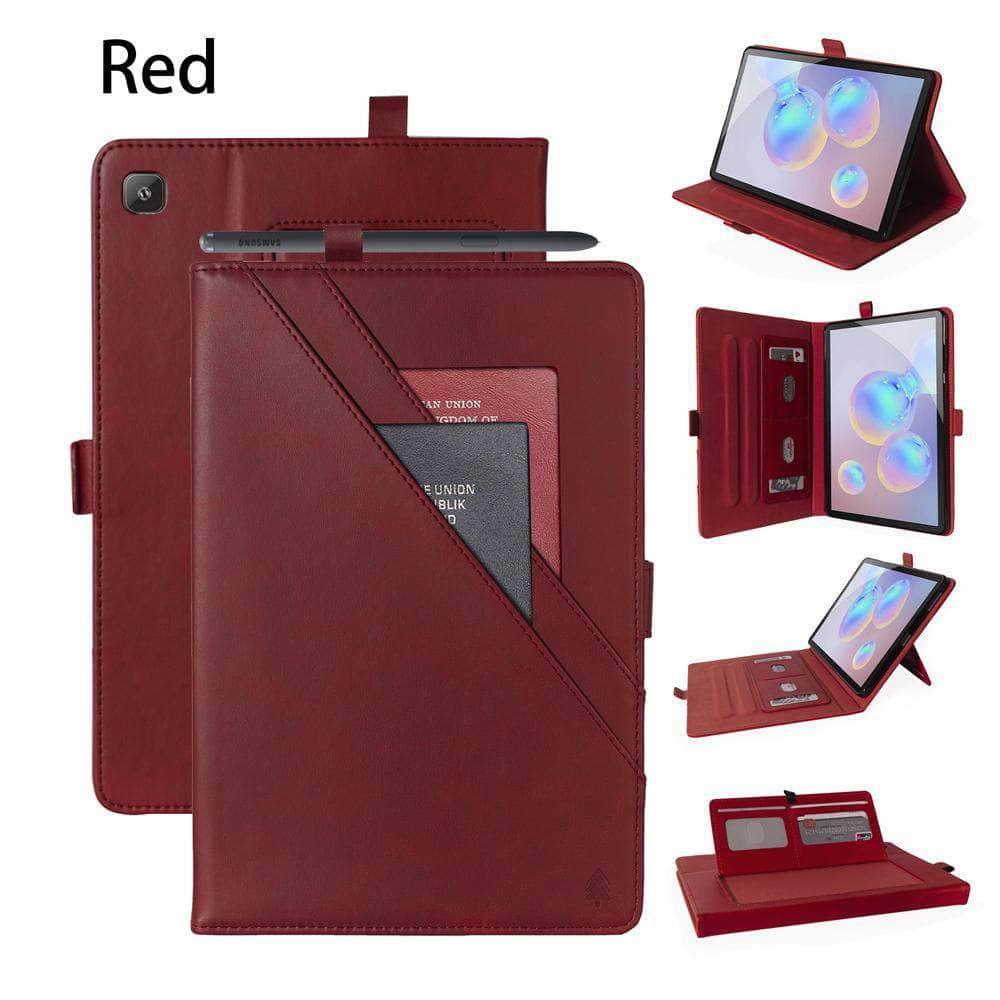 Premium Leather Card Wallet Case for Samsung Galaxy Tab A7 10.4 (2020) - Shockproof Flip Stand Cover with Card Slots | Perfect for Work, Travel & Daily Use