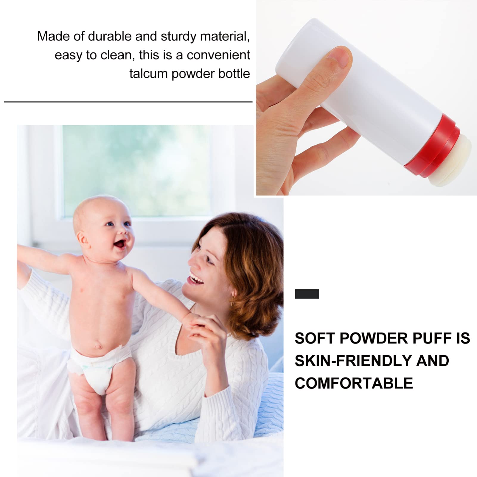 3pcs Baby Powder Puff Box Set - Portable Talcum Powder Dispenser for Infants & Kids | Travel-Friendly Body Powder Container & Makeup Powder Case | Ideal for Diaper Bags, Nursery, and On-the-Go Use
