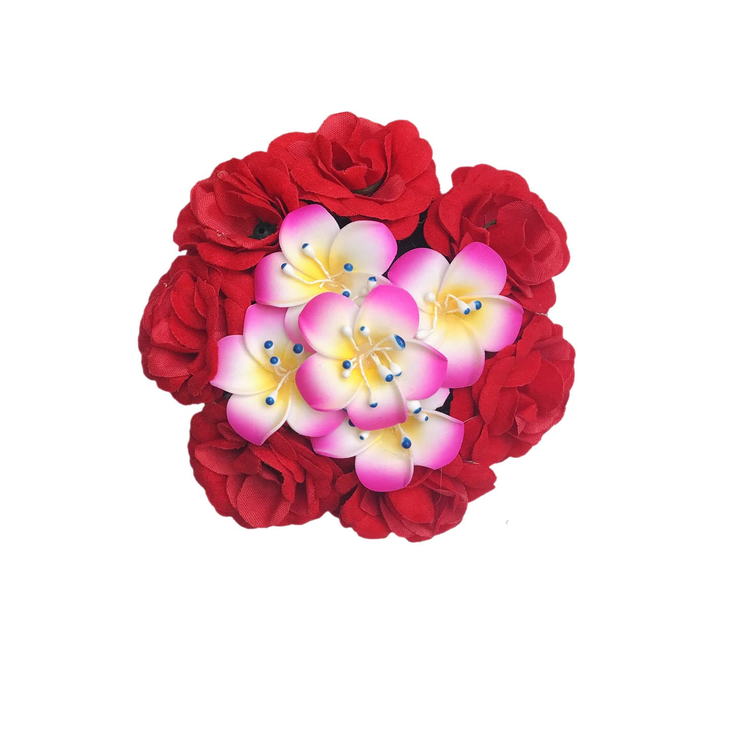 Gadinfashion™ Fabric Flower Juda Gajra Hair Bun for Women & Girls - Multicolor Hair Accessories for Wedding, Party, and Special Occasions - Pack of 1 - Perfect for Bridal Hairstyles, Festivals, and Boho Fashion Looks