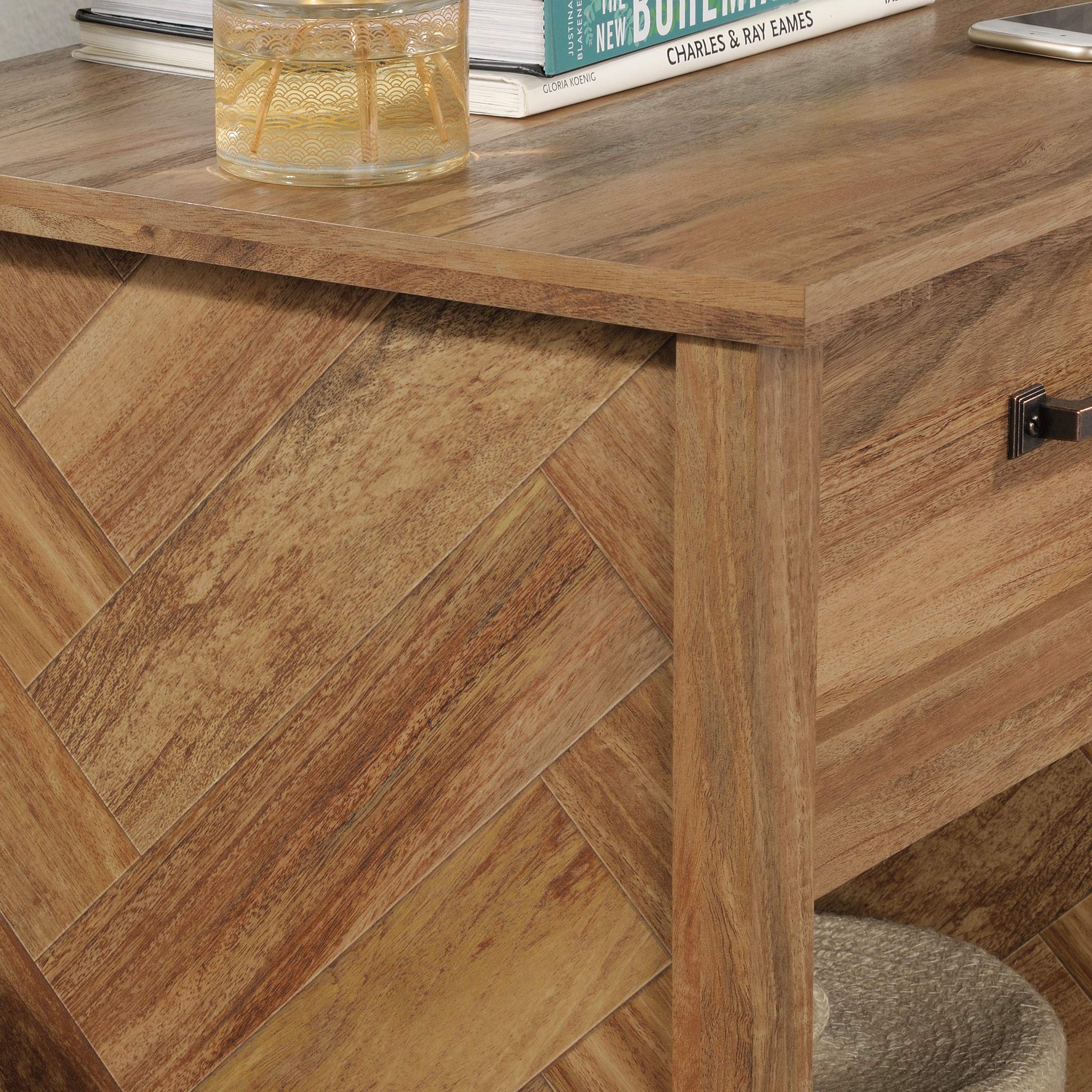 Sauder Cannery Bridge Night Stand with Spacious Drawer - Bedside Table for Bedroom in Sindoori Mango Finish | Perfect for Storing Books, Lamps & Bedroom Essentials