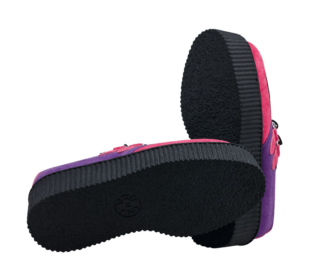 T.U.K Round Viva Mondo Creeper Shoes in Purple, Pink & Turquoise - Punk Rock & Gothic Fashion for Women & Men | Perfect for Concerts, Parties & Alternative Style
