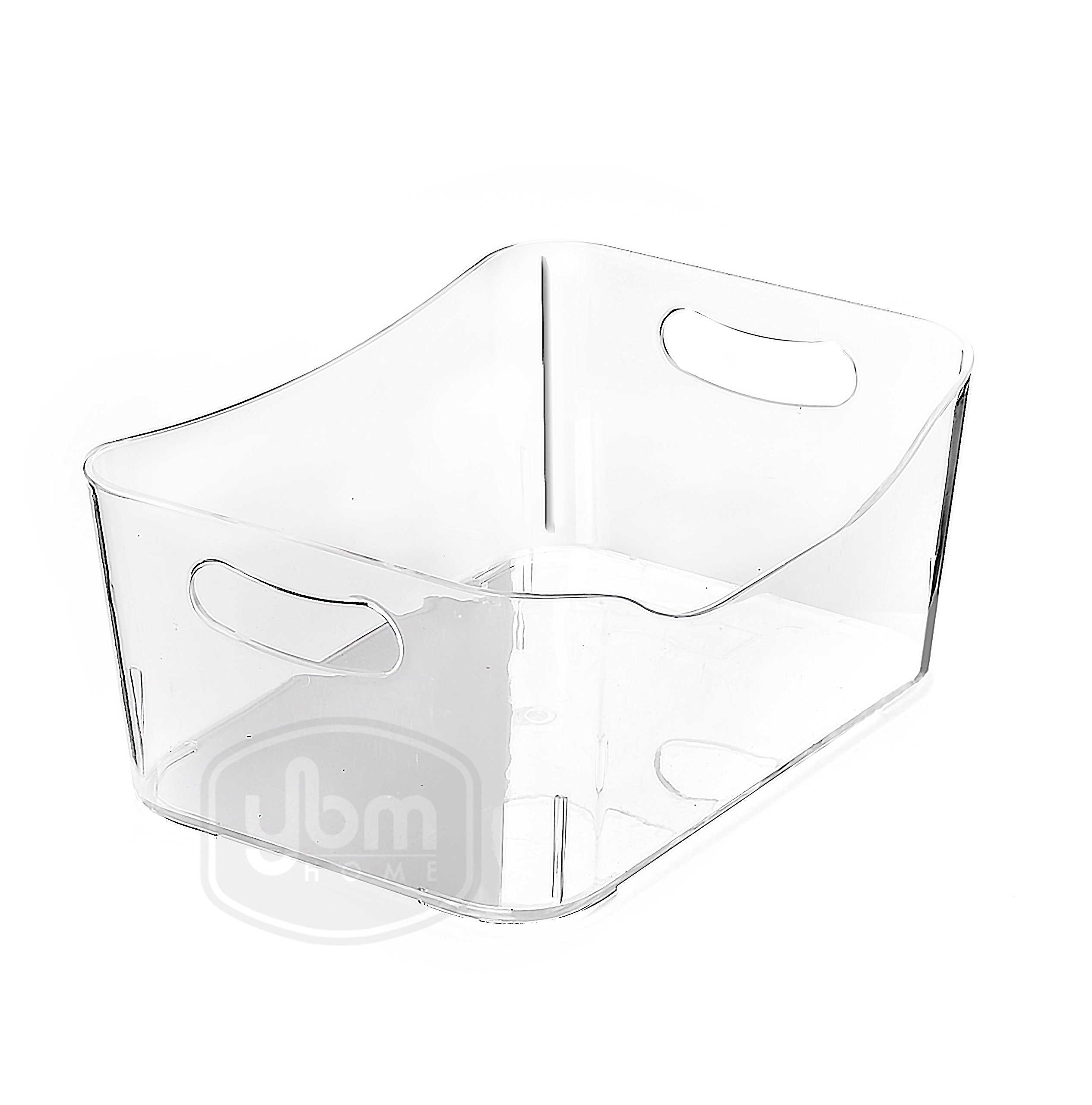 YBM HOME Plastic Storage Bins - Clear Small Open Organizer Baskets for Kitchen Pantry, Under Sink Bathroom, Toys & Food Storage | Space-Saving Home Organization Solution for Closet, Office & Nursery