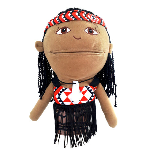 Maori Girl Hand Puppet 30cm - Traditional New Zealand Cultural Toy for Kids - Perfect for Storytelling, Classroom Activities & Cultural Education