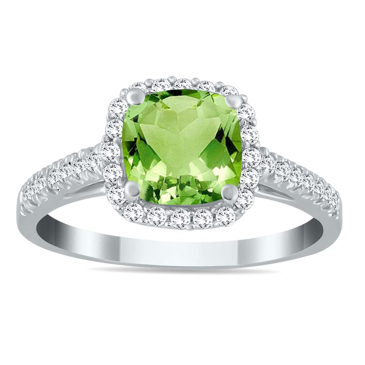 10K White Gold Genuine Gemstone & Diamond Ring for Women - Perfect for Engagement, Wedding, Anniversary & Special Occasions