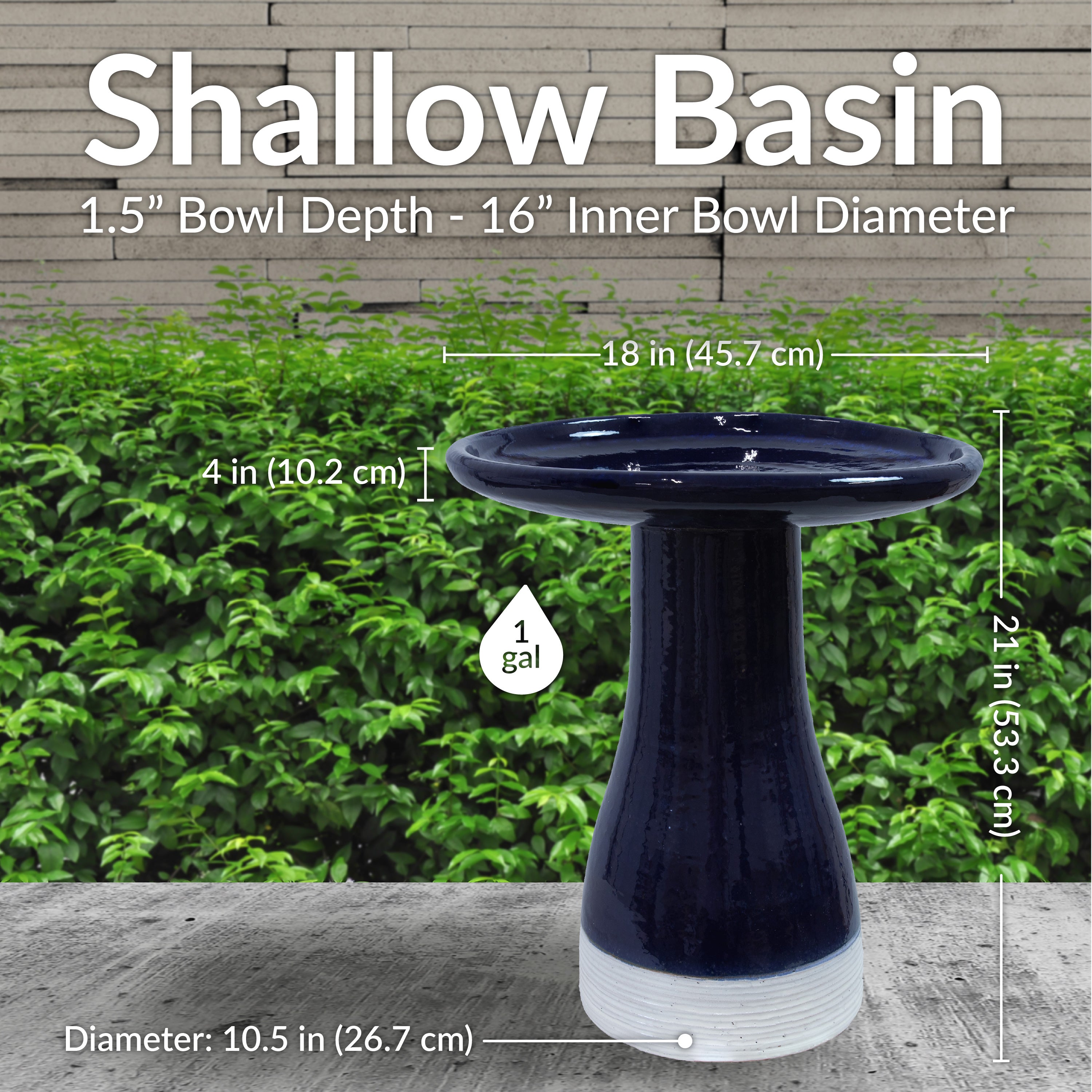 Sunnydaze Glazed Ceramic Duo Tone Outdoor Bird Bath - Garden Decor for Attracting Birds & Enhancing Outdoor Spaces