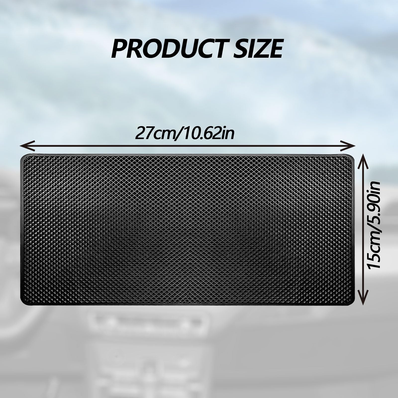 Non-Slip Rubber Dashboard Mat for Cars - 10.6