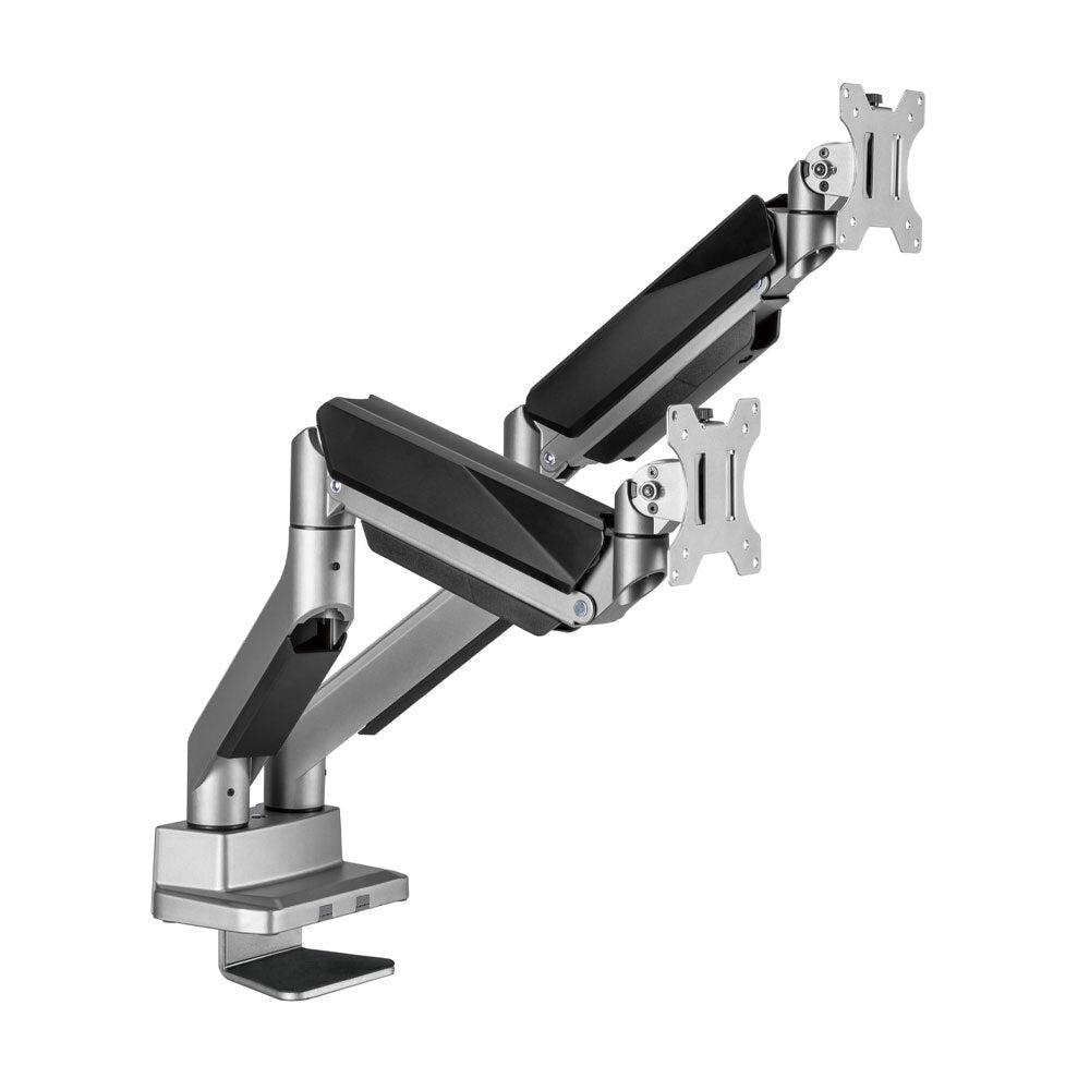 Activiva Heavy Duty Dual Monitor Gas Spring Monitor Arm - Adjustable Ergonomic Desk Mount for Home & Office Workstations - Perfect for Gaming, Coding, and Multitasking