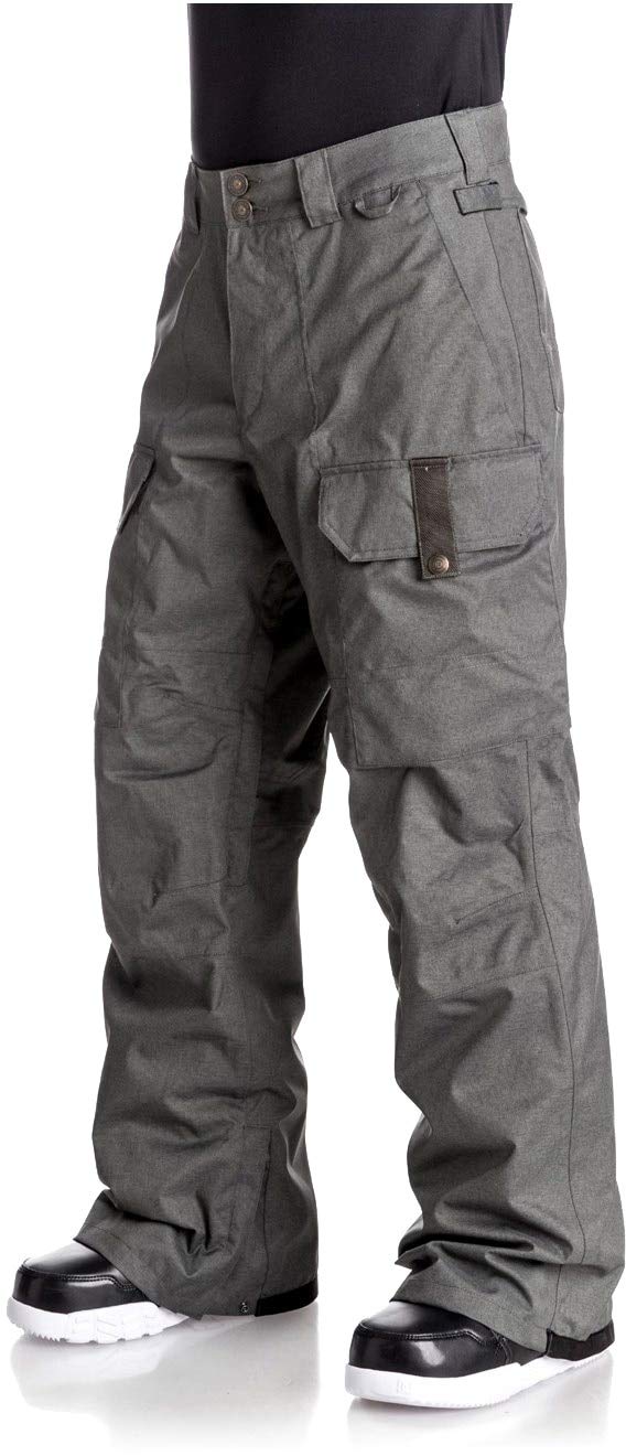 DC Men's Code 15K Waterproof Snow Pants - Insulated Winter Ski Pants for Men, Windproof & Thermal Snowboarding Trousers, Dark Shadow (XL) - Perfect for Skiing, Snowboarding & Cold Weather Outdoor Activities
