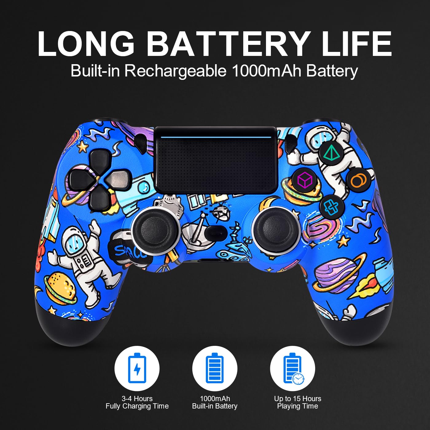 Wireless PS4 Controller for PS4/Slim/Pro - Blue | Gaming Accessory