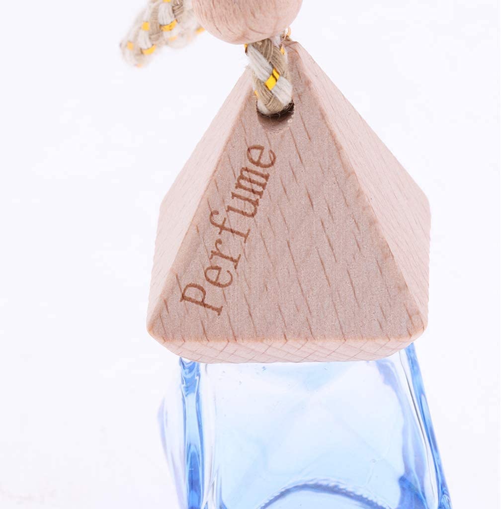 5pcs Refillable Car Hanging Perfume Bottle - Dark Blue Essential Oil Diffuser & Air Freshener Pendant for Long-Lasting Fragrance in Vehicles