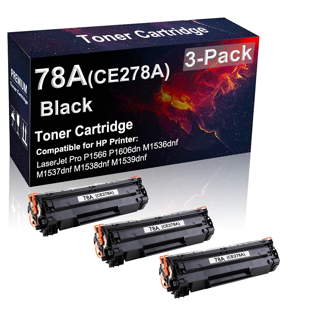 3-Pack High Capacity 78A/CE278A Black Toner Cartridge Compatible with HP P1606dn M1537dnf M1538dnf Printers - Perfect for Office & Home Printing Needs