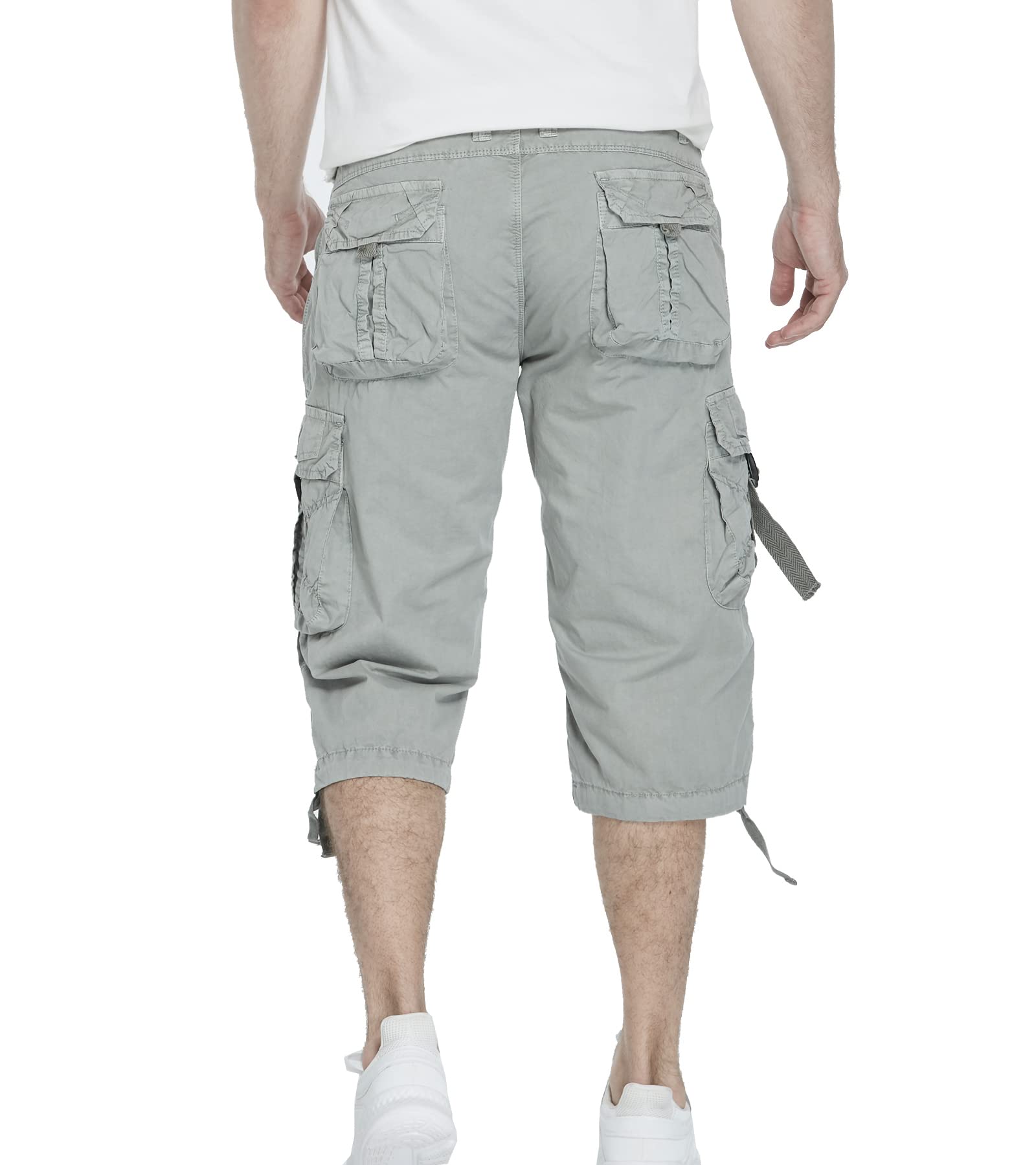 Men's 3/4 Length Cargo Shorts - Below The Knee Casual & Utility Shorts for Outdoor Activities, Hiking, Travel and Summer Wear