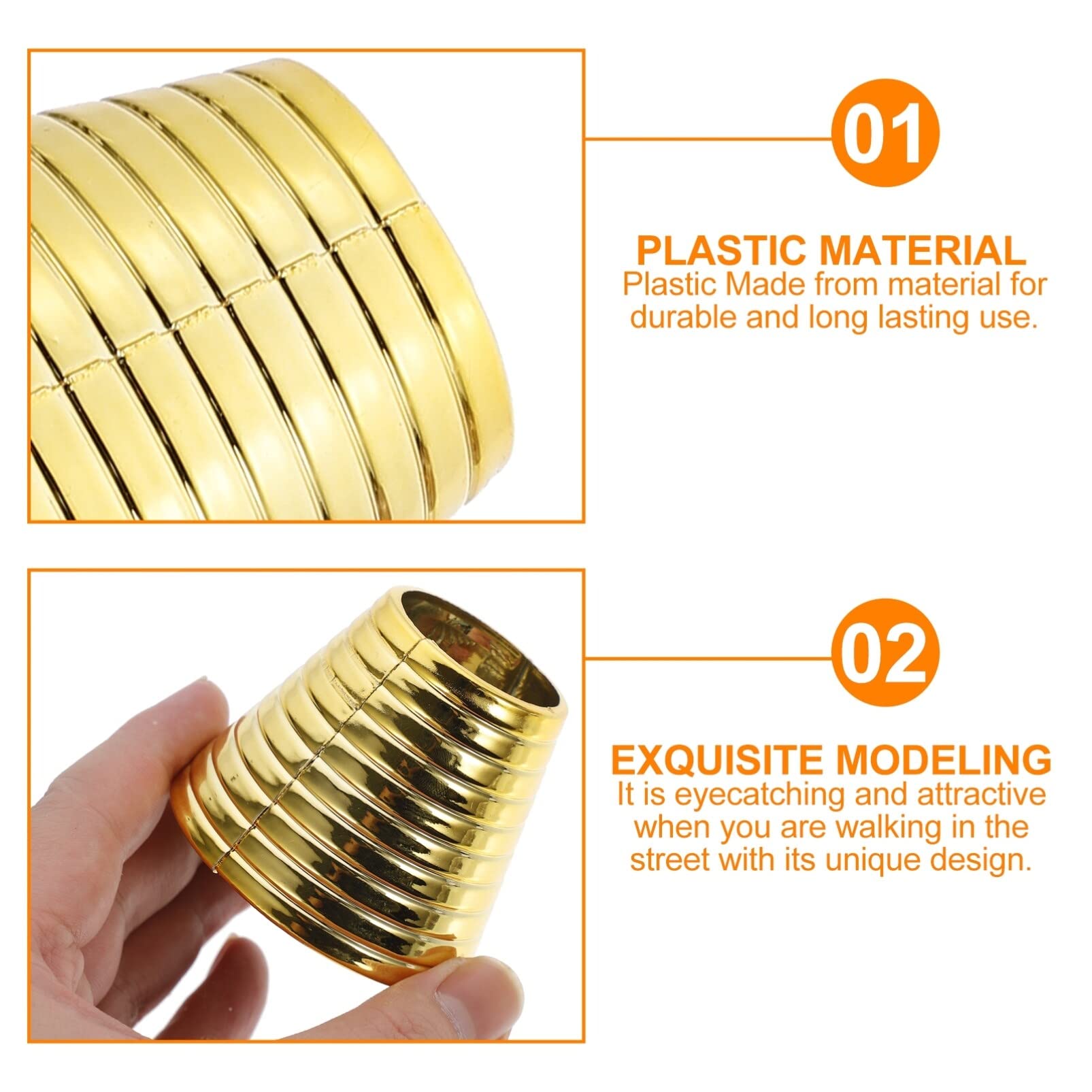 FRCOLOR 4Pcs Punk Metal Ponytail Hair Cuff - Elastic Hair Ties & Buckle Hair Clips for Women, Gothic Hair Accessories for Parties, Concerts and Daily Styling