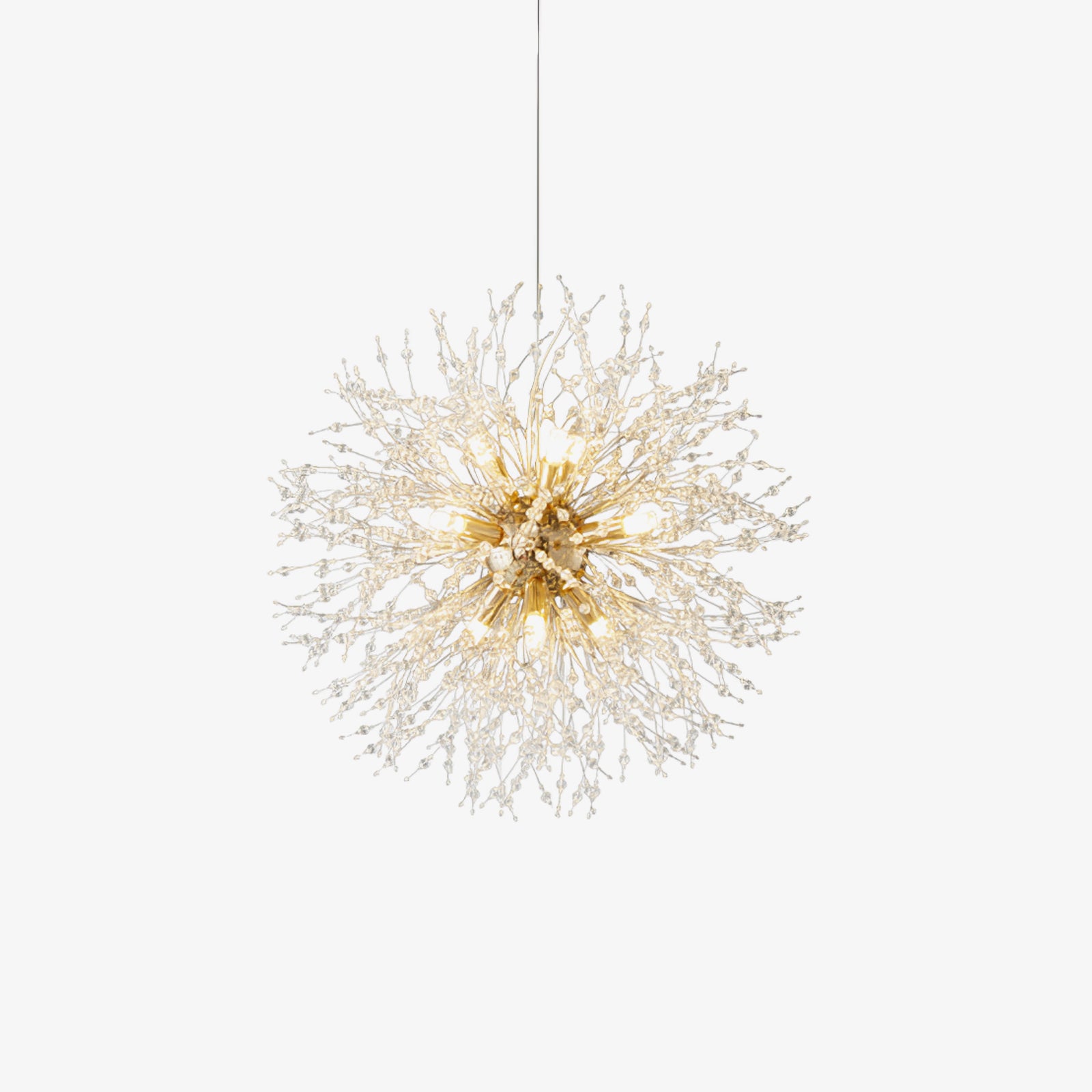 Elegant Crystal Dandelion Chandelier - Modern Glass Pendant Light Fixture for Dining Room, Living Room & Bedroom Decor