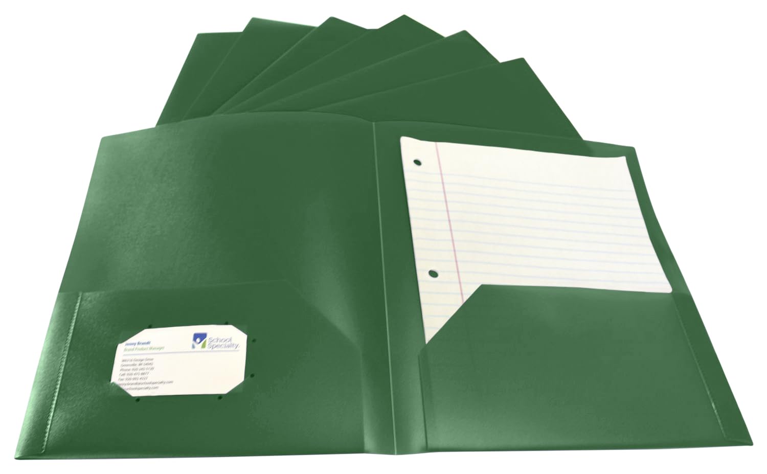 School Smart 2-Pocket Poly Folders, Green, Pack of 25 - Durable Plastic Folders for Classroom Organization, Homework, and Document Storage