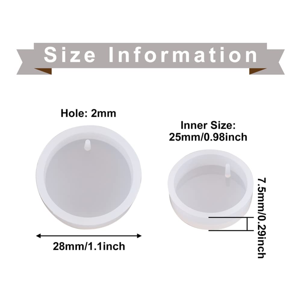 10pcs Clear Round Resin Jewelry Casting Molds with Hanging Hole - Silicone Pendant Molds for DIY Epoxy, UV Resin & Soap Making - Perfect for Necklaces, Keychains & Handmade Craft Gifts