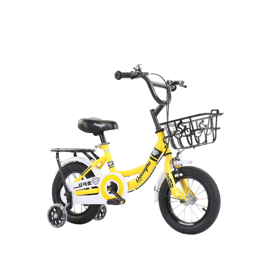 **16 Inch Yellow Kids Bike for 2-7 Year Olds - Lightweight & Portable Bicycle with Back Seat - Indoor & Outdoor Use - Perfect for Park Rides, Backyard Fun & Learning to Ride**