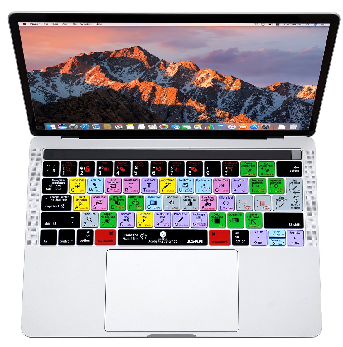 Adobe Illustrator Shortcut Keys Silicone Keyboard Cover for MacBook Pro 13
