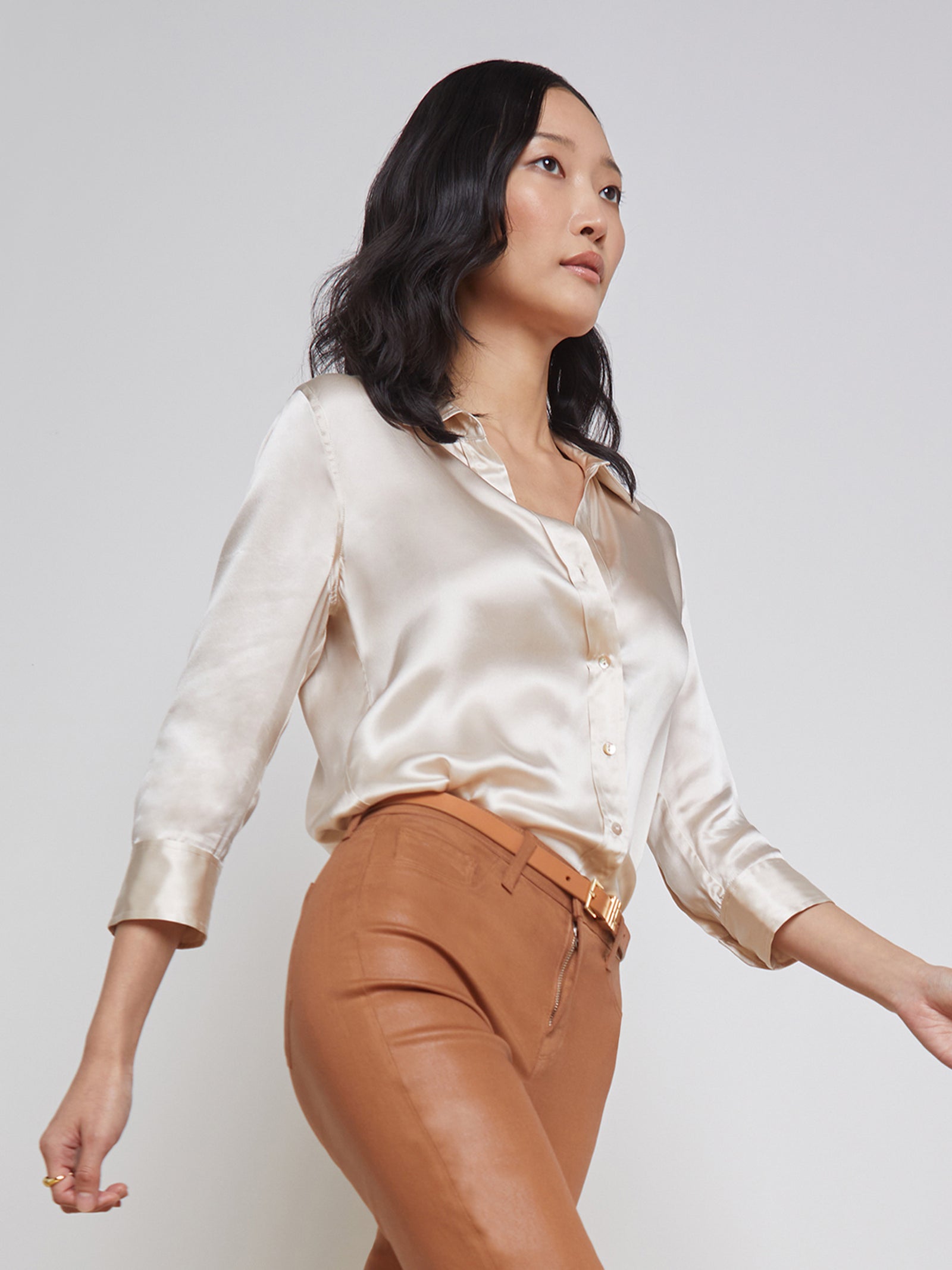 L'Agence Dani Blouse - Women's Elegant Silk Blouse for Work & Evening Wear | Perfect for Office, Date Night & Special Occasions