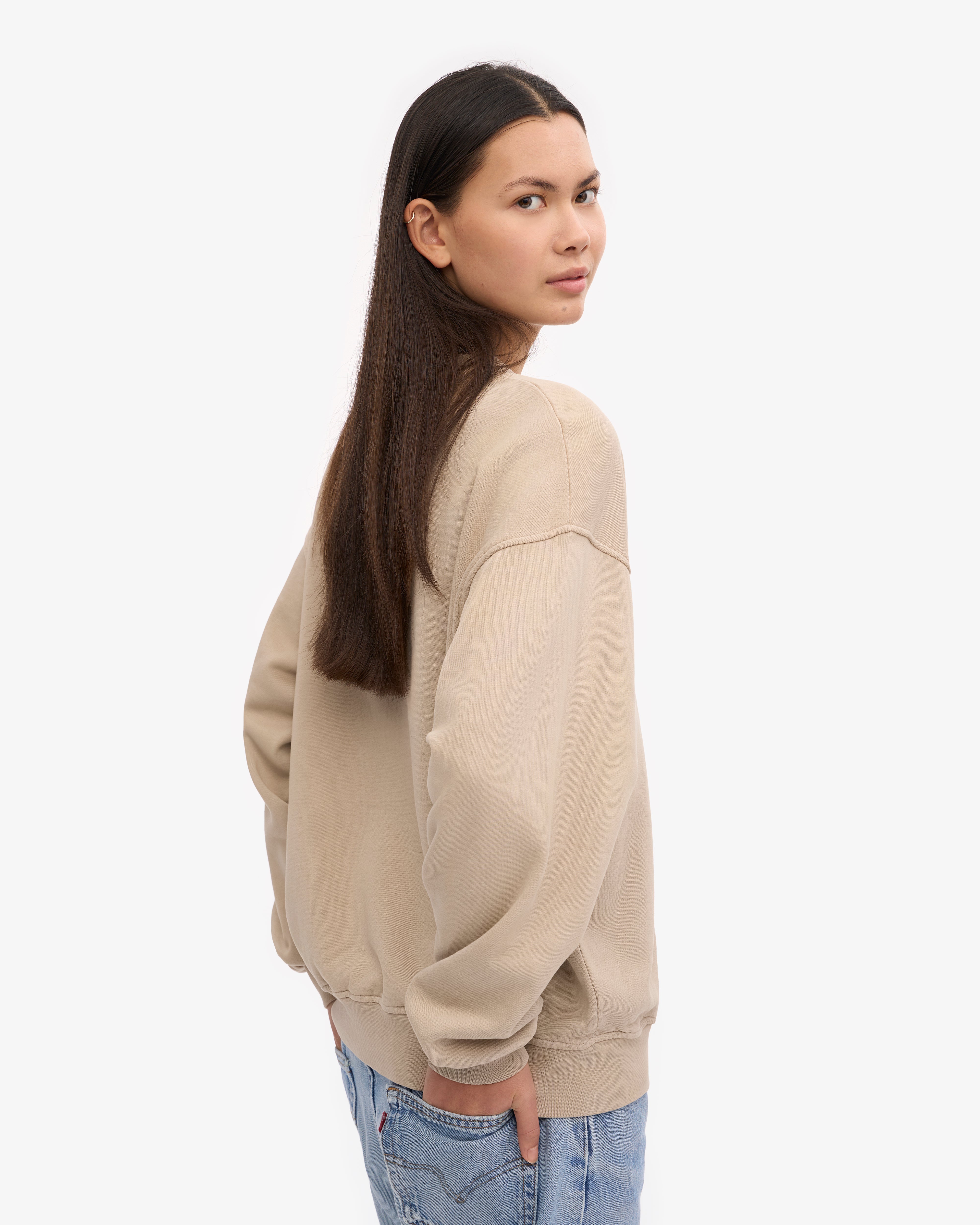 Organic Oversized Crewneck Sweatshirt - Oyster Grey - Soft & Comfortable Unisex Pullover for Casual Wear, Loungewear & Street Style