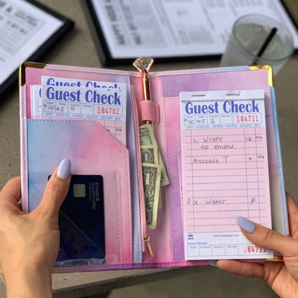 Professional Server Book for Waitresses & Waiters - Zippered Money Pocket Organizer - Durable Serving Book with Secure Wallet - Ideal for Restaurants, Bars & Hospitality Staff