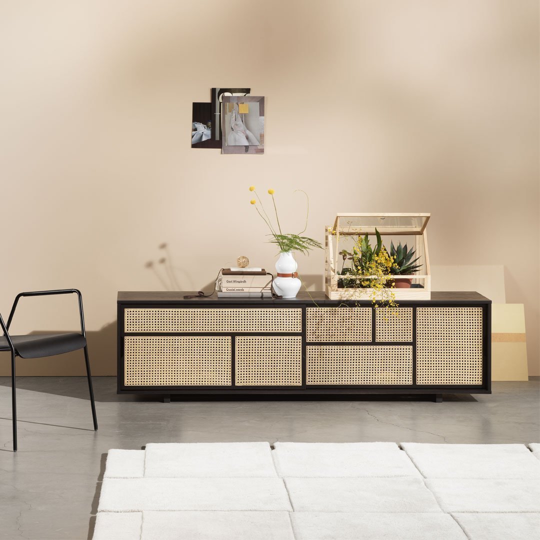 Modern Air Sideboard with Storage - Low Profile Design for Small Spaces | Perfect for Living Room, Bedroom, or Entryway Organization