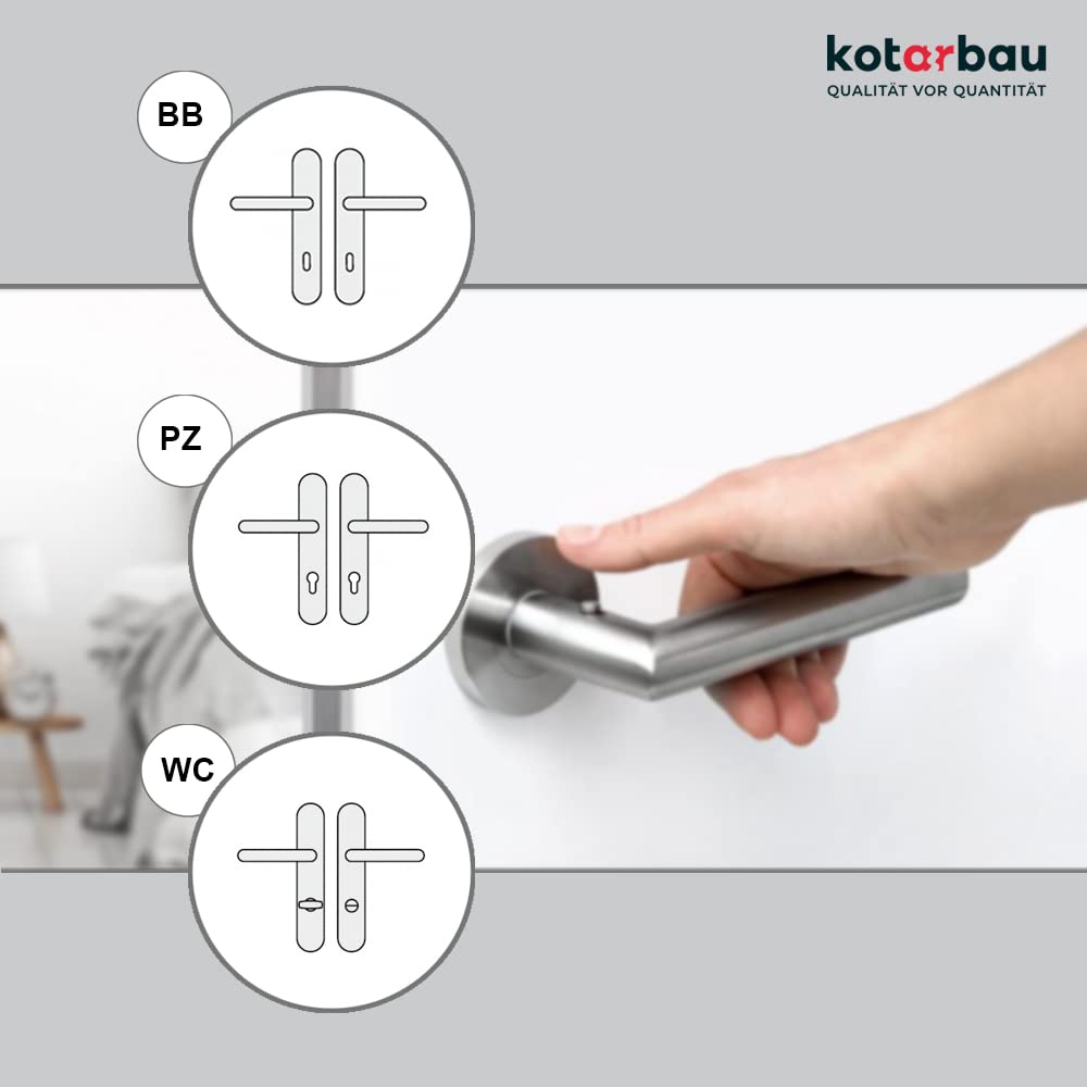 KOTARBAU® 72mm Left Right WC Brown Aluminum Door Handle Set - Long Plate Toilet & Room Door Fitting for Bathroom, Restroom, and Home Interior Upgrade