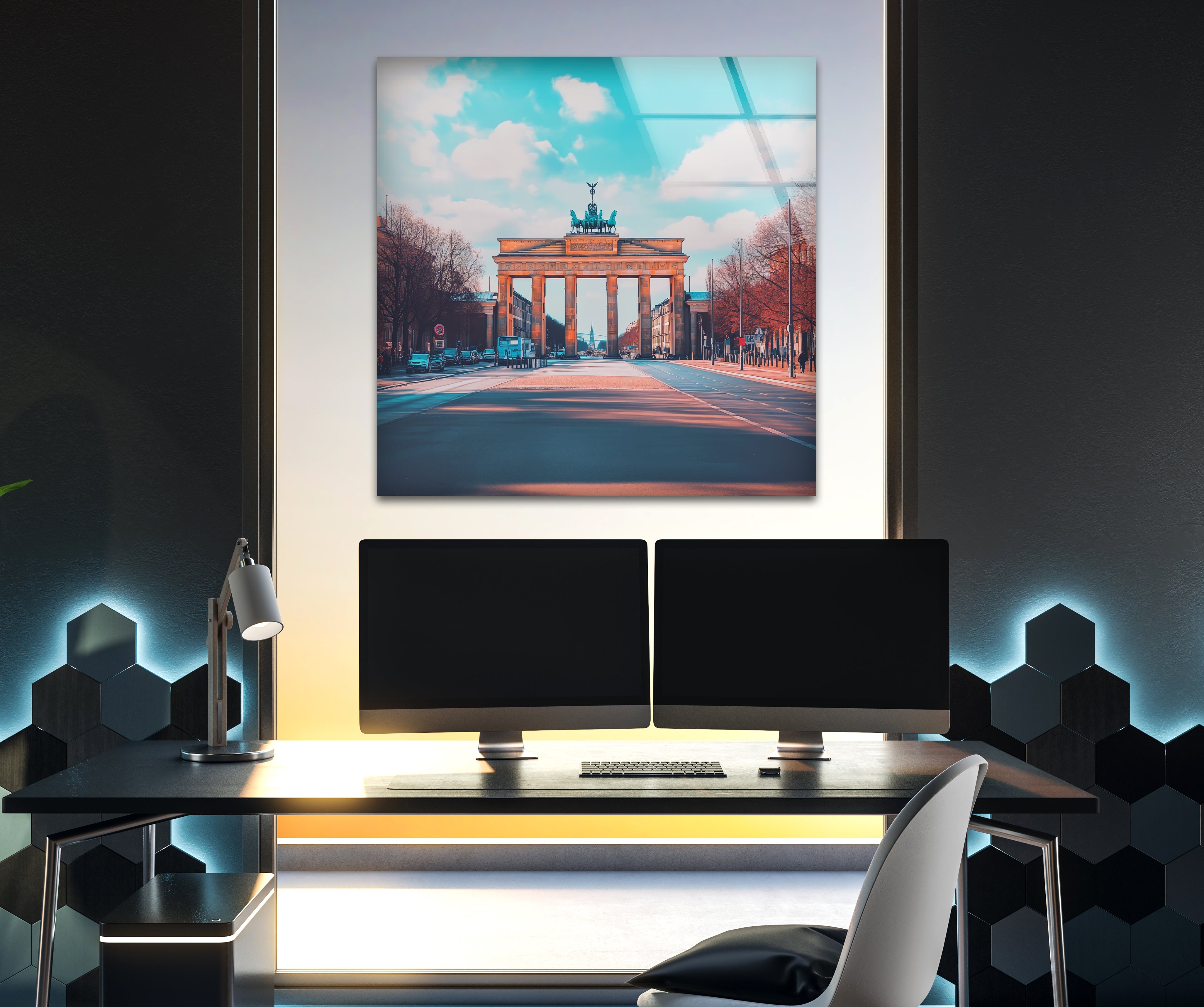 Berlin Soft Landscape Glass Wall Art - Modern Abstract Home Decor for Living Room, Bedroom & Office - Perfect for Gifts & Interior Design