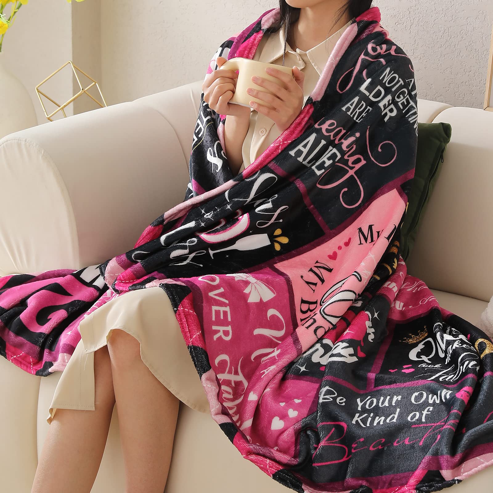 60th Birthday Gifts for Women - 1965 Commemorative Fleece Blanket (60
