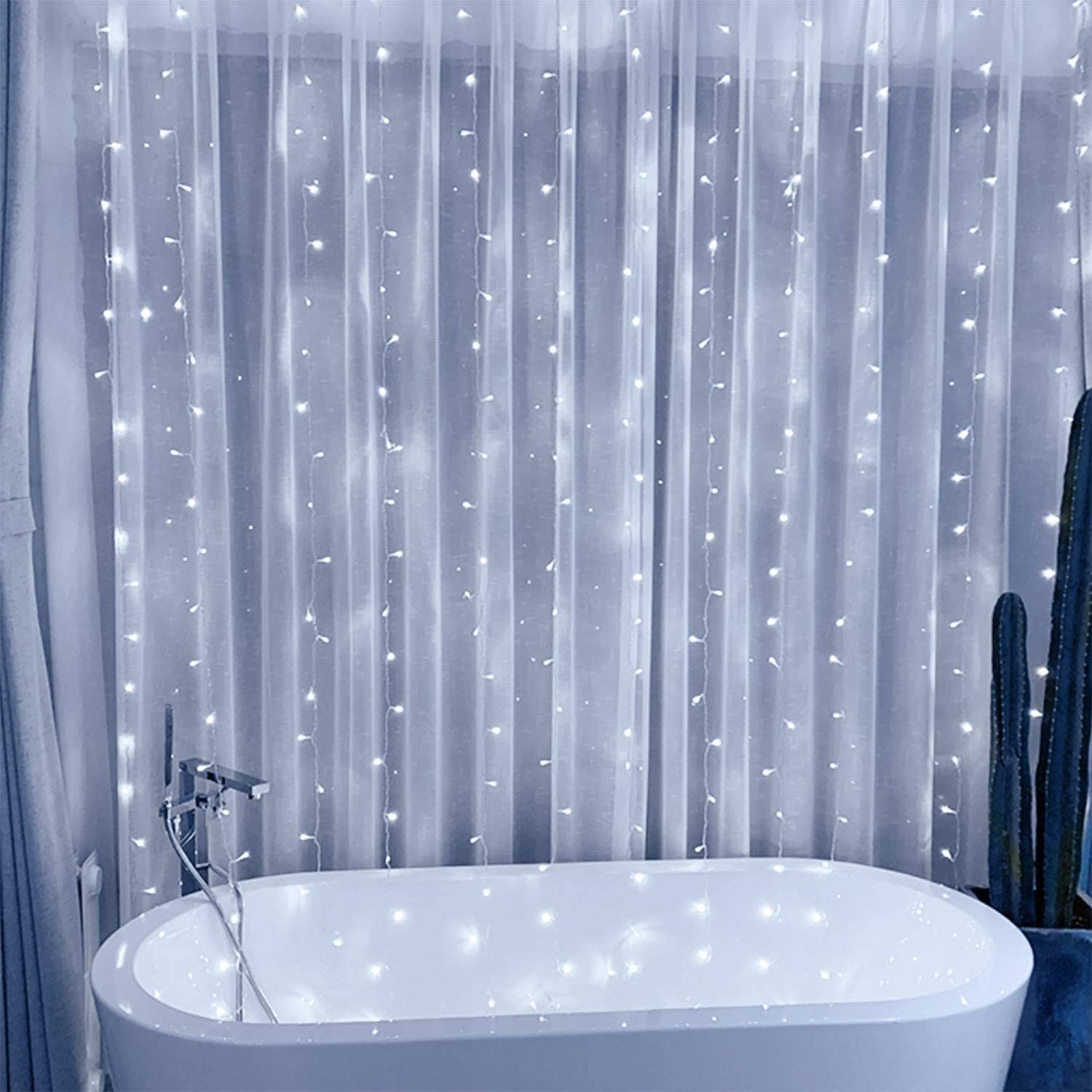 Fairy LED String Lights - Cool White Curtain Lights for Christmas, Wedding, Party, Garden & Home Decor | Indoor & Outdoor Window, Wall, Room Decoration | Perfect for Holidays, Events & Cozy Ambiance