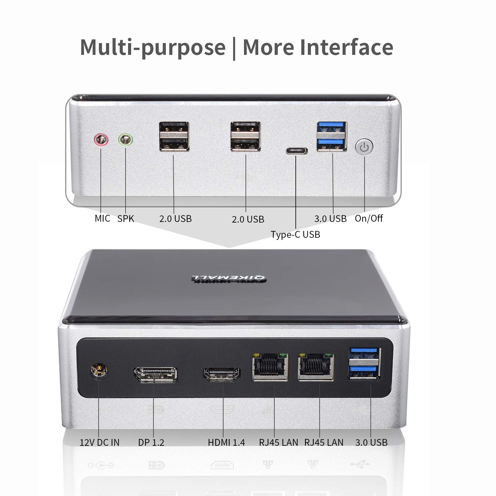 Windows 11 Pro Mini PC - Intel Core i5-10210U, 8GB DDR4 RAM, 512GB NVMe SSD, Dual LAN, 4K HDMI/DP, USB 3.0, WiFi - Compact Desktop Computer for Home Office, Gaming & Entertainment