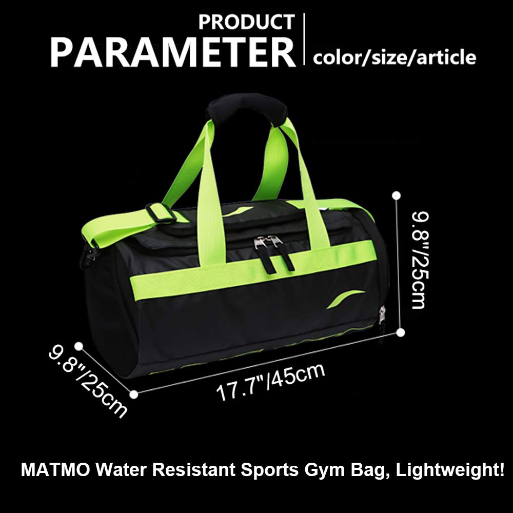 Lightweight Waterproof Gym Bag with Shoe Compartment - Perfect for Sports & Travel (Green)