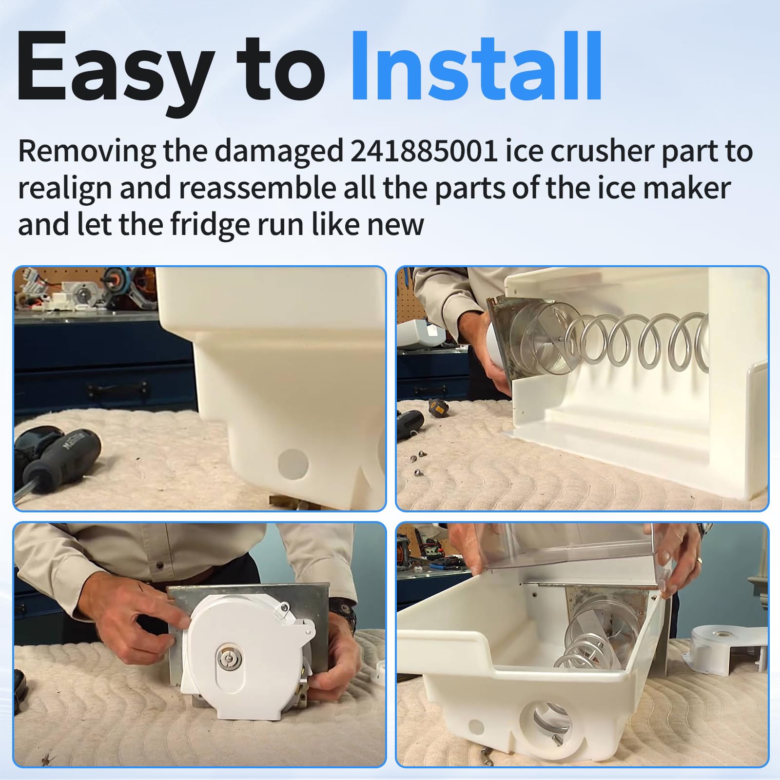 Frigidaire Ice Crusher Housing Replacement - Compatible with Kenmore Built-in Refrigerator Ice Makers | Durable Refrigerator Ice Maker Parts for Home & Commercial Use