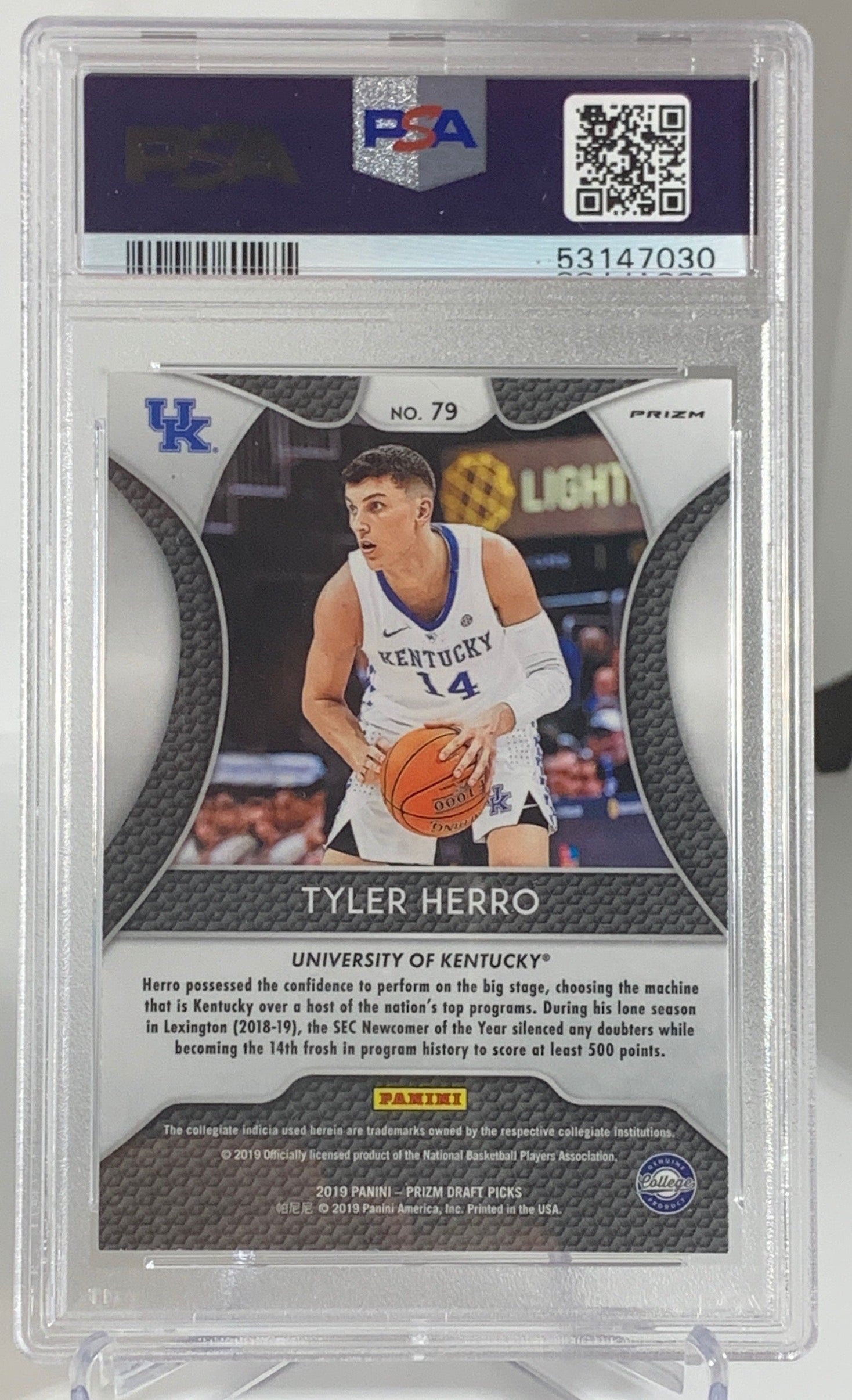 2019 Tyler Herro Silver Prizm Panini DP PSA 9 Mint #53147030 - Perfect for Basketball Card Collectors & Sports Memorabilia Enthusiasts