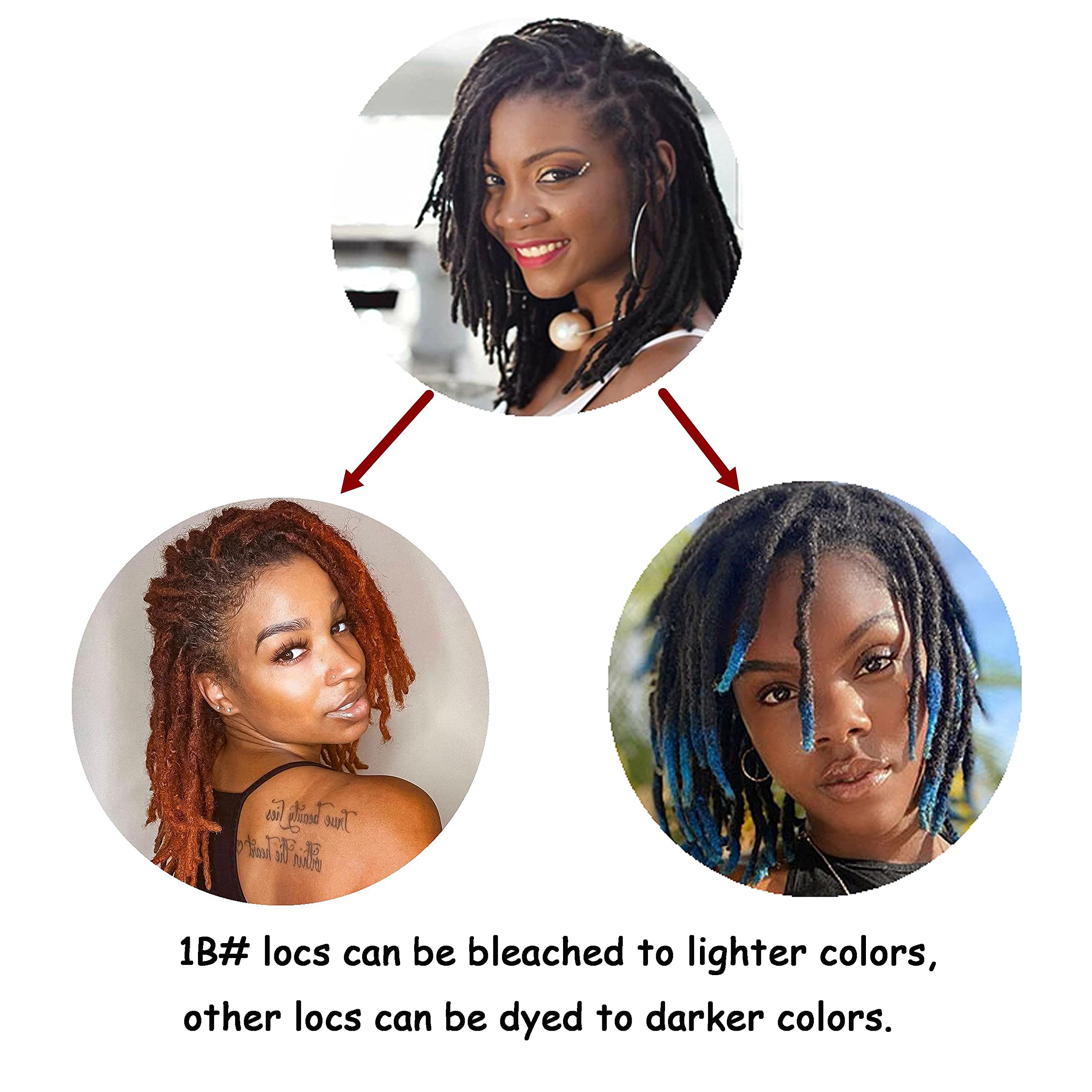 40 Strands 14 Inch 100% Human Hair Dreadlock Extensions - Handmade 0.6cm Thick Permanent Loc Extensions for Men & Women (Natural Black) - Perfect for Protective Styles, Boho Looks & Hair Growth Transition