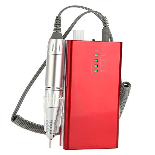 Professional Rechargeable Electric Nail Drill Machine - 30000 RPM Cordless Manicure Kit with 6 Bits & Sanding Bands for Acrylic, Gel Nails - Portable Nail Grinder for Shaping, Carving & Polishing (US Plug) - Perfect for Home Salon, Nail Art & Professional Manicure Pedicure Services