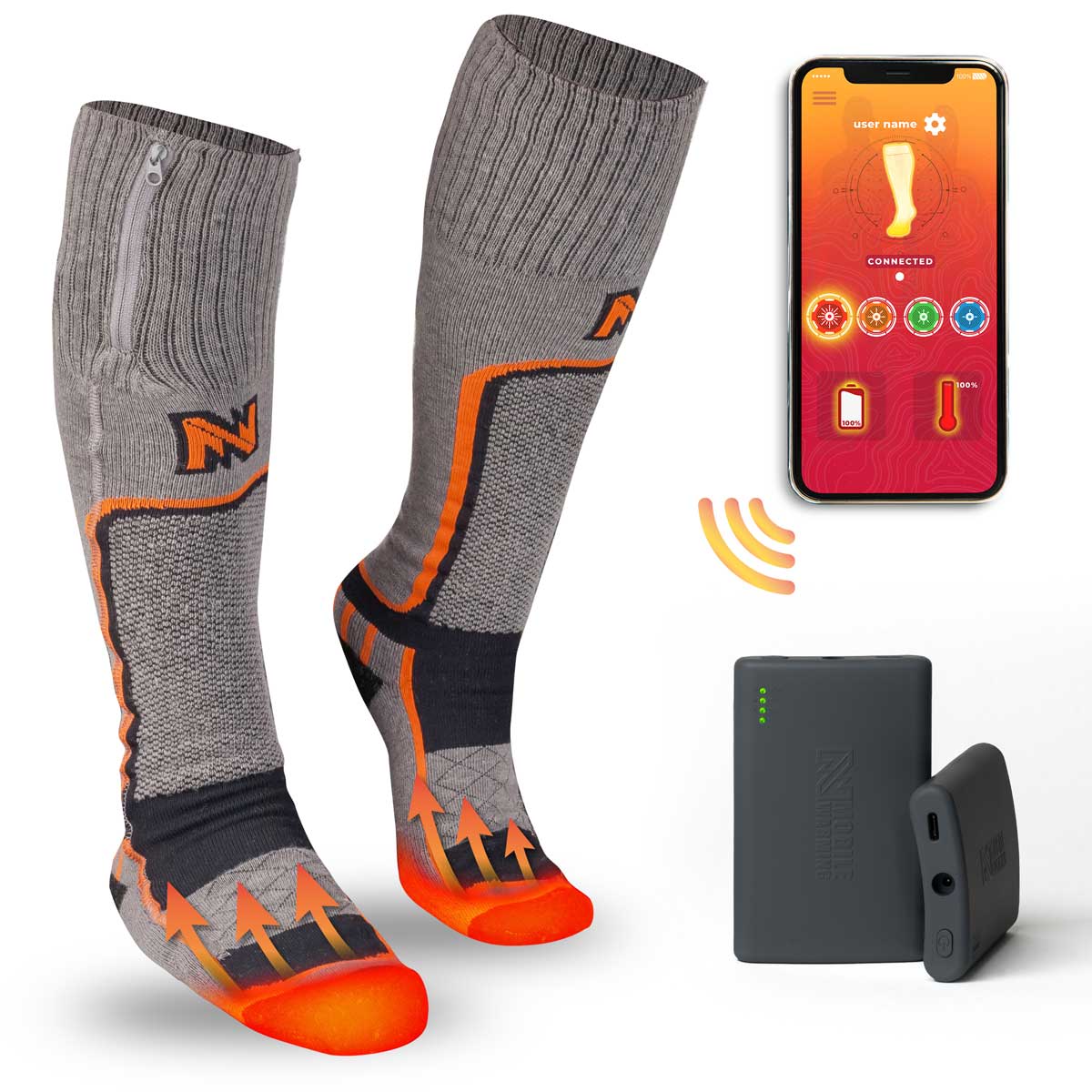 Pro Compression Heated Ski Socks for Men & Women - Thermal Winter Socks for Skiing, Snowboarding & Cold Weather Outdoor Activities
