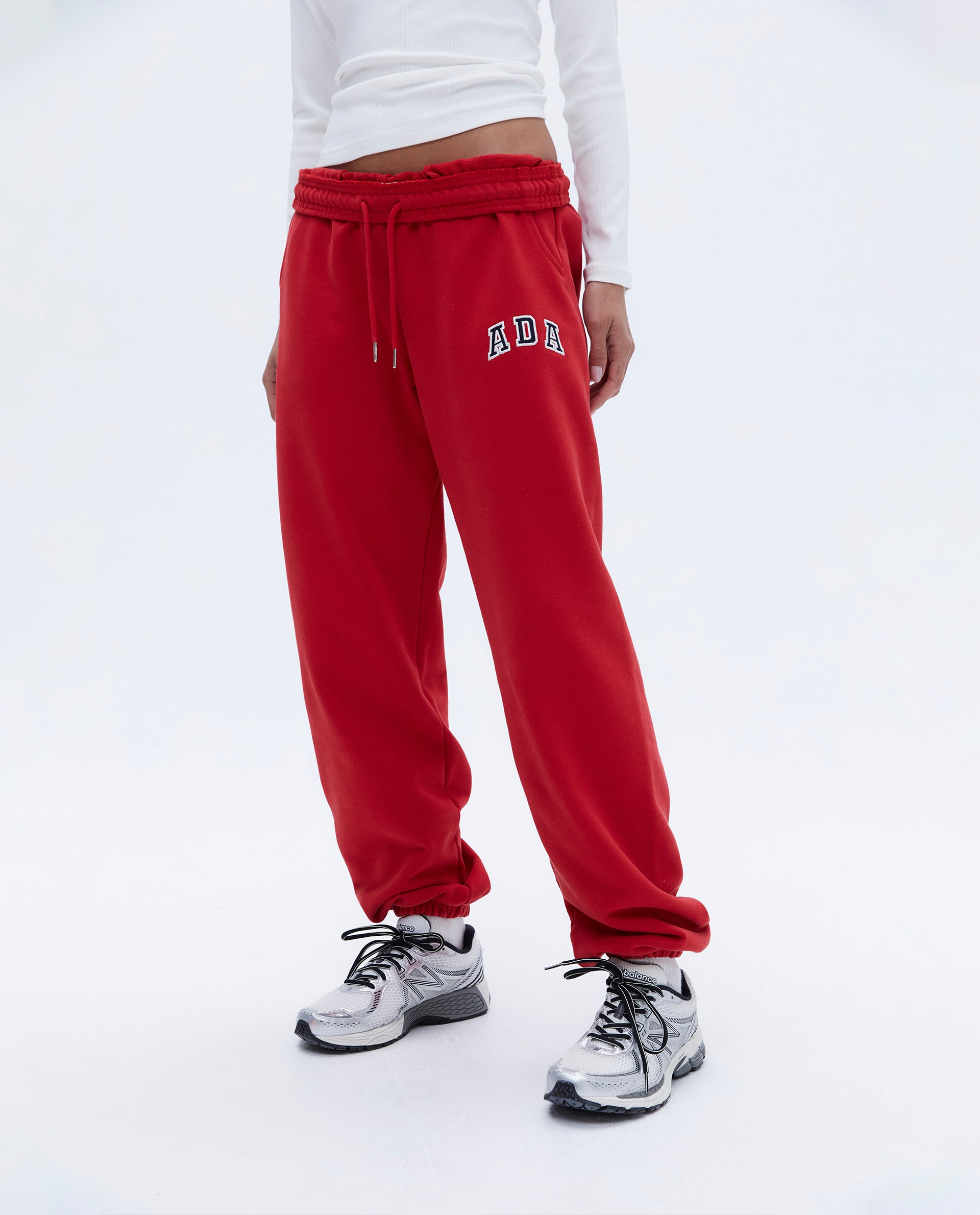 ADA Sweatpants for Women - Classic Red Comfortable Joggers | Perfect for Lounge, Yoga, Gym & Casual Wear