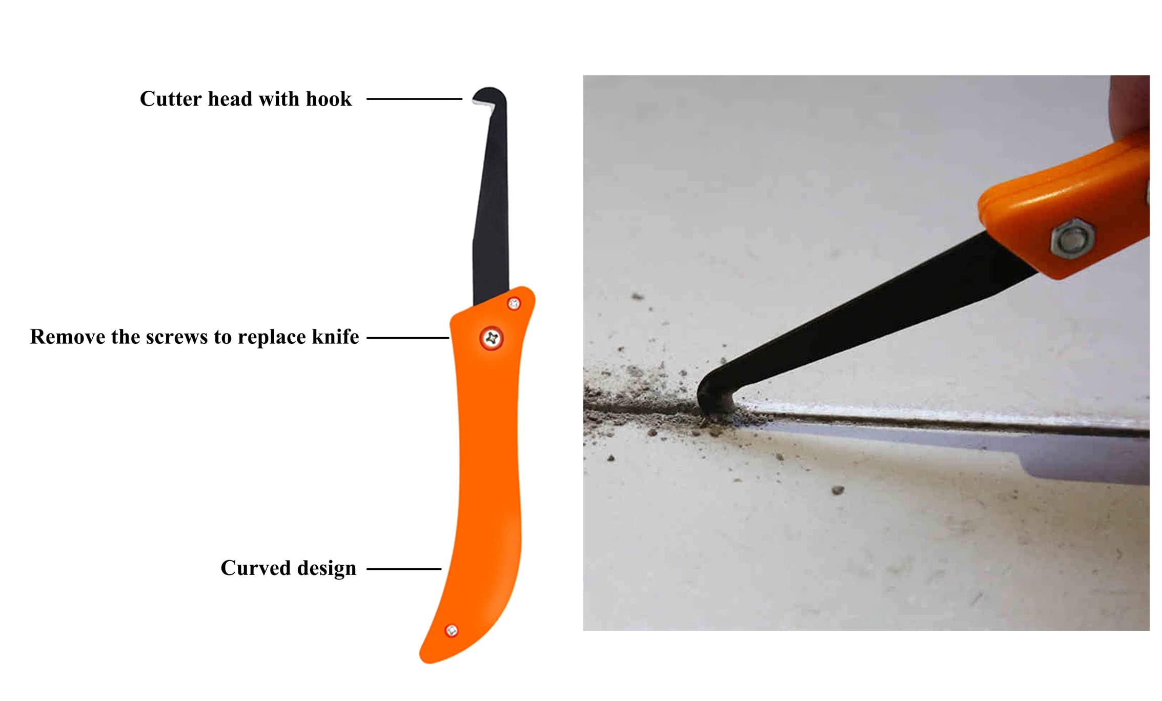 Grout Removal Tool Set - 4Pcs Angled Grout Scraper, Grout Saw Knife & Silicone Sealant Tools for Tile Cleaning - Professional DIY Home Renovation Kit for Bathroom, Kitchen & Floor Repair