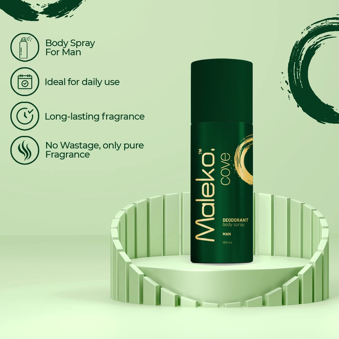 Maleko Cove & Bold Deodorant Body Spray Set - 2 Pack Long Lasting Fragrance (5.6oz Each) | Fresh Scent for Men & Women | Perfect for Gym, Work & Daily Use