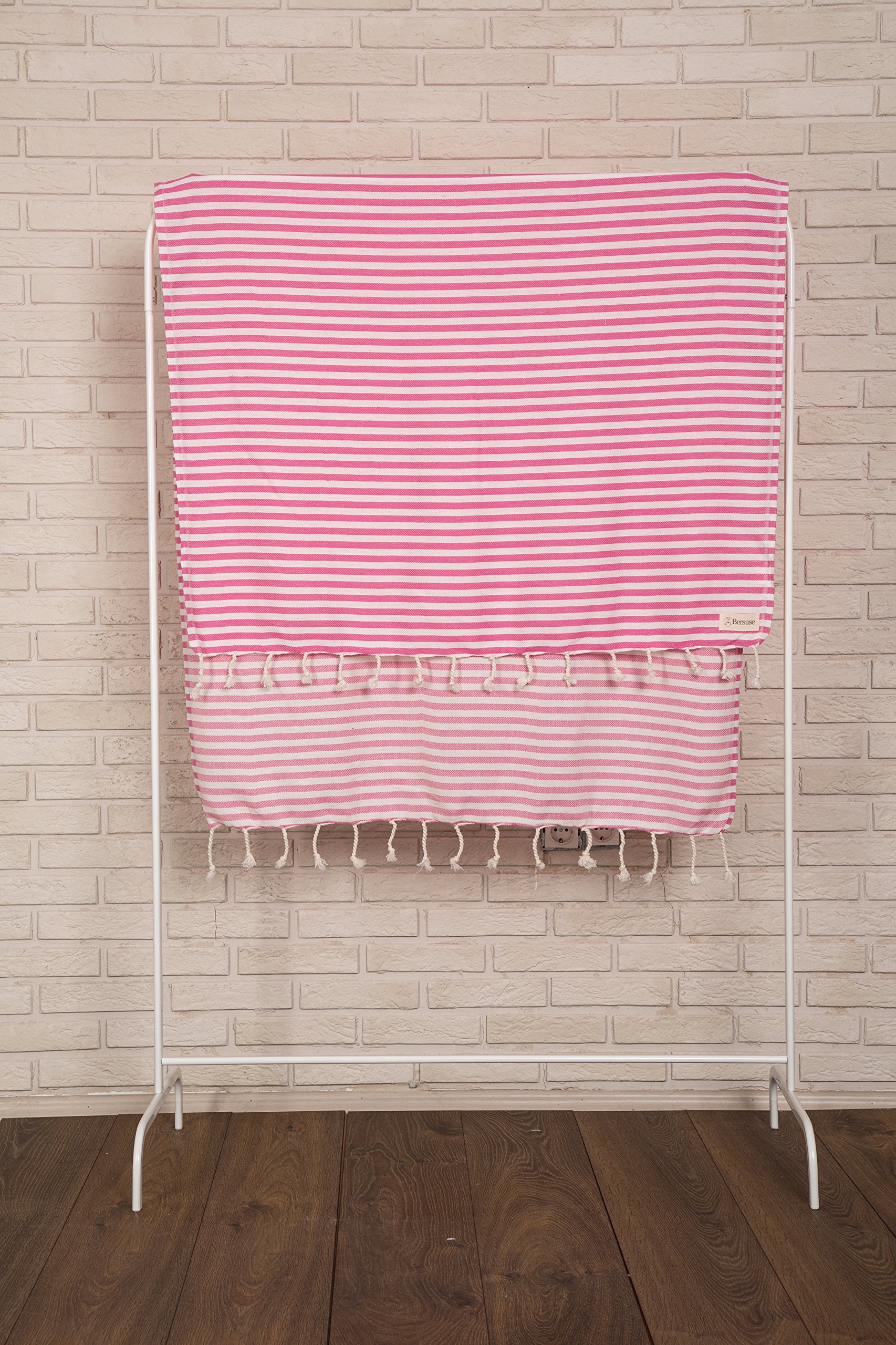 Premium 100% Cotton Turkish Peshtemal Beach Towel - Quick-Dry, Sand-Free, Lightweight & OEKO-TEX Certified (37x70 Inches, Pink, Set of 6) - Perfect for Beach, Pool, Yoga & Travel