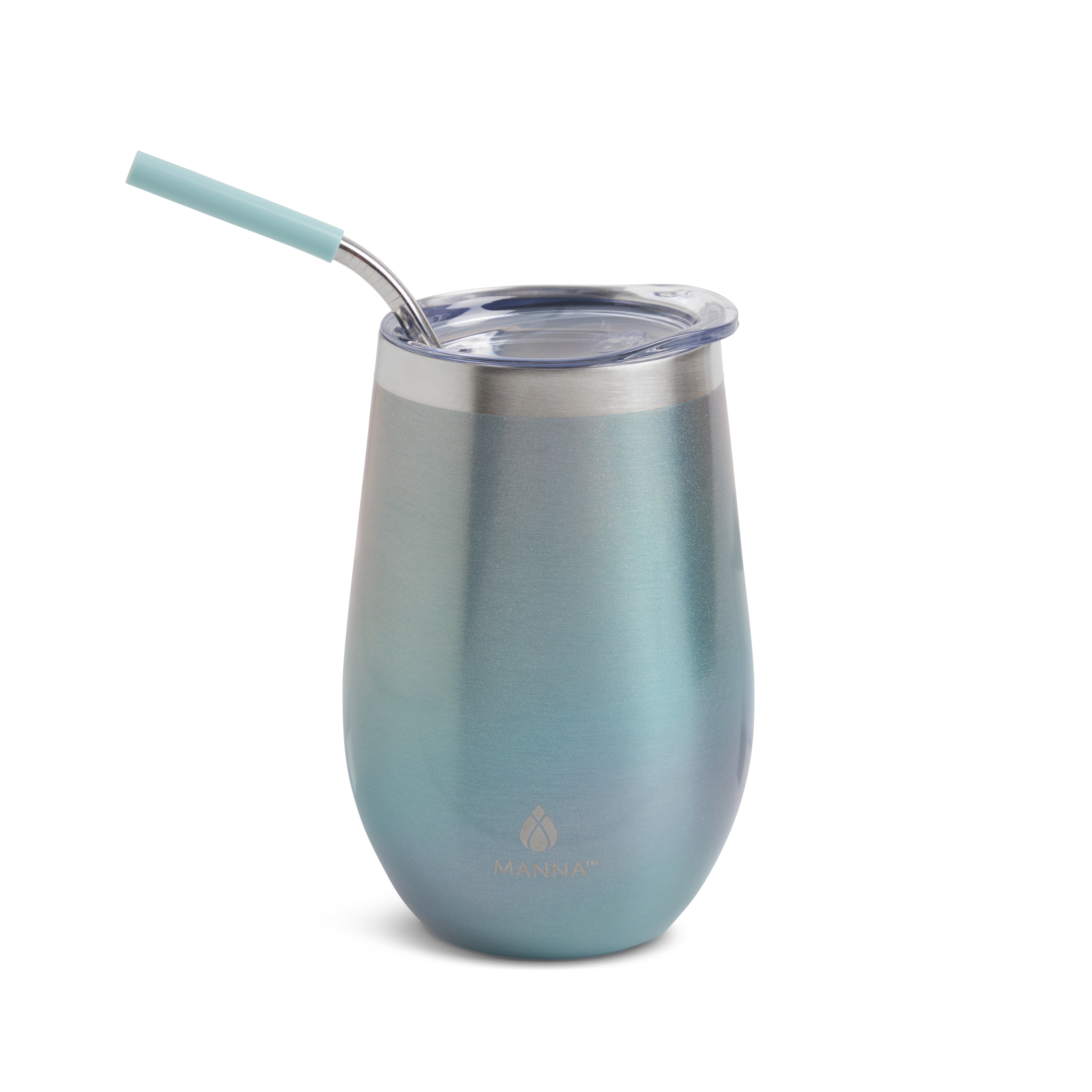 17 oz Stainless Steel Straw Wine Tumbler with Lid - Insulated Double Wall Vacuum Cup for Chilled Cocktails, Iced Coffee & Outdoor Parties - BPA Free Leakproof Travel Mug
