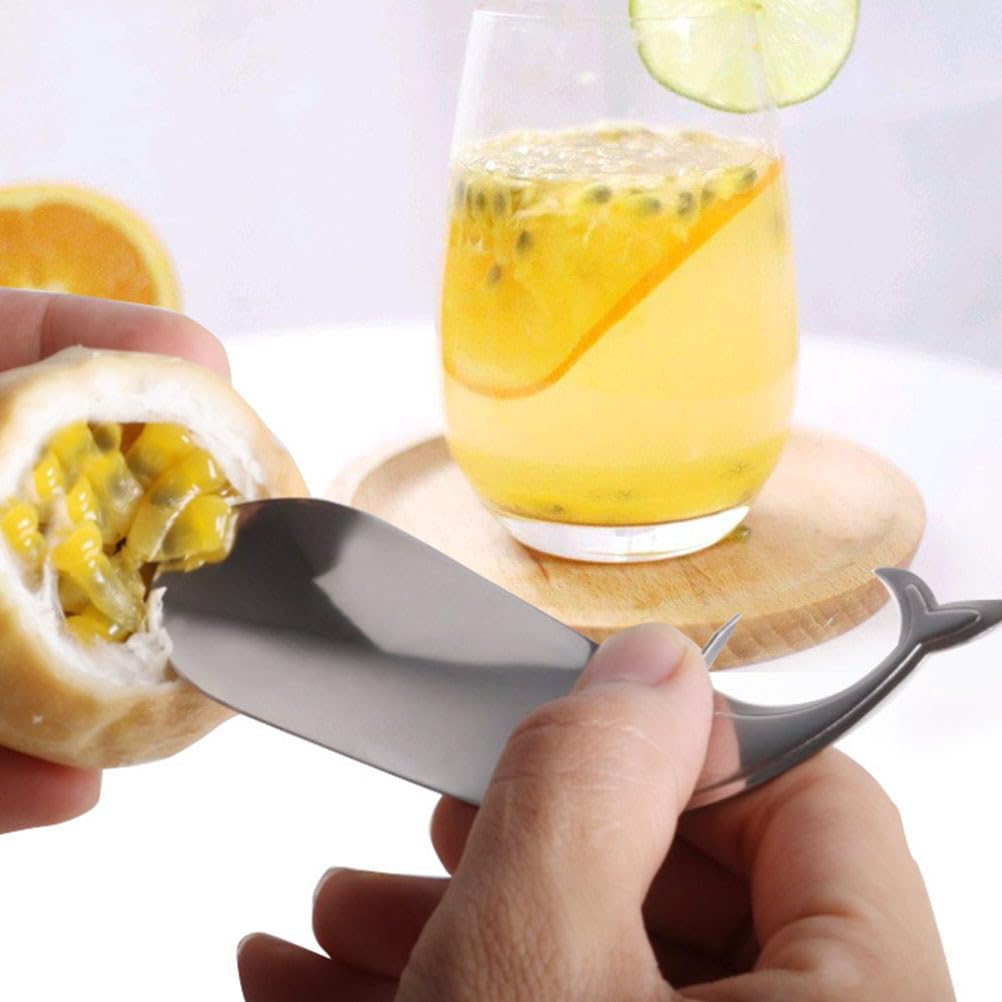 Premium 2-Pack Stainless Steel Passion Fruit Opener & Spoon - Easy Cut & Scoop Kitchen Tool for Passionfruit Lovers - Perfect for Smoothies, Desserts & Healthy Snacks