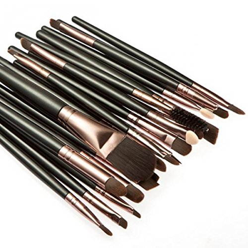 Leopard Print Makeup Brush Holder Set with Foundation & Eye/Lip Brushes - Portable Makeup Organizer Case for Travel & Home Beauty Storage (Black/Brown)