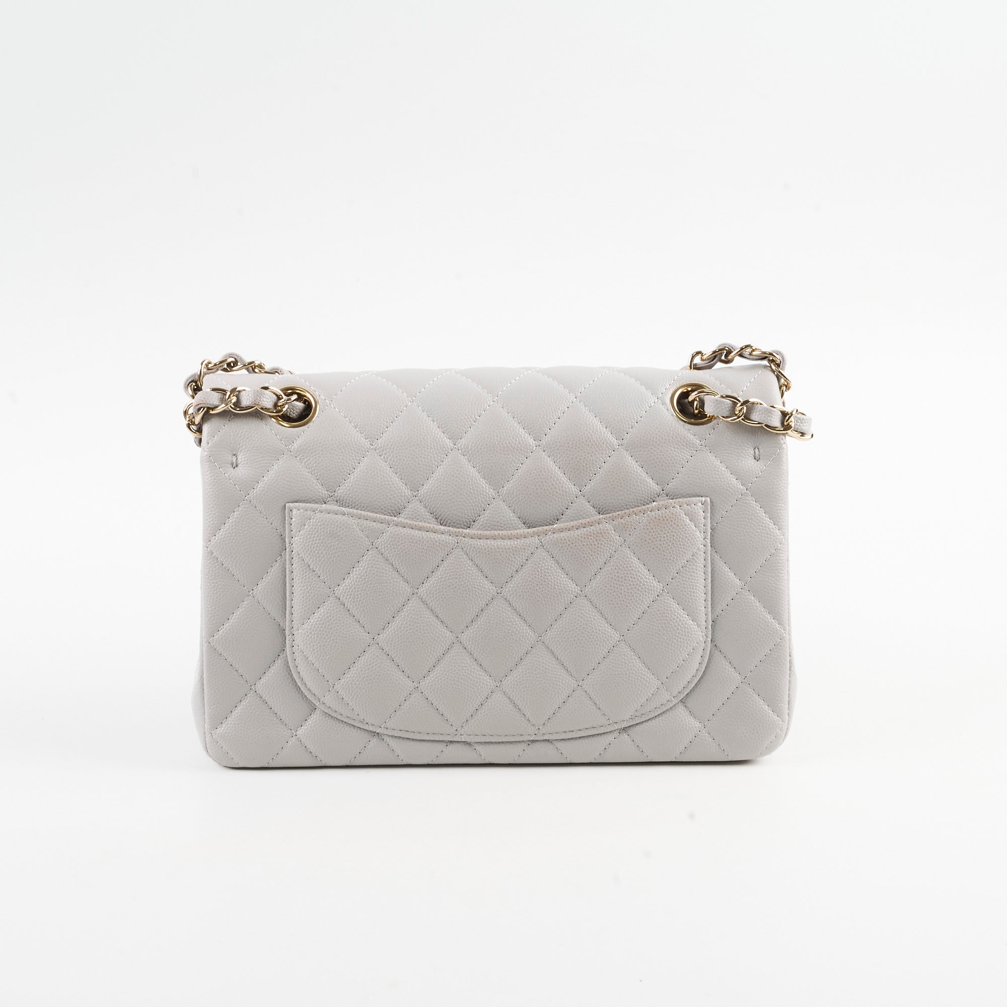 Chanel Small Caviar Double Classic Flap Bag in Dove Grey with Microchip - Luxury Designer Handbag for Women, Perfect for Evening Events & Special Occasions