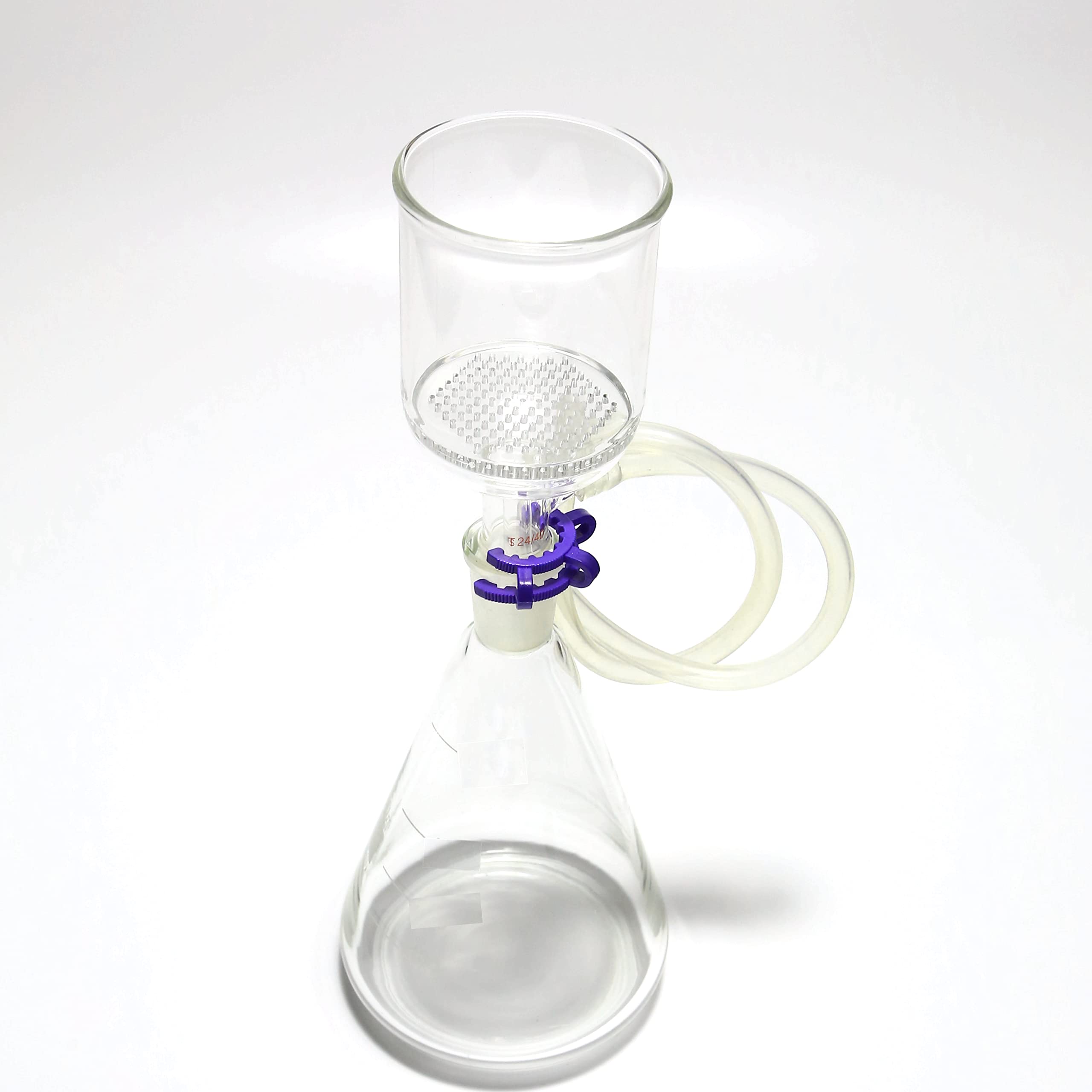 500ml 24/40 Suction Filtration Kit with 47mm Buchner Funnel & Glass Flask - Lab Vacuum Filtration System for Chemistry Experiments, Distillation, and Scientific Research