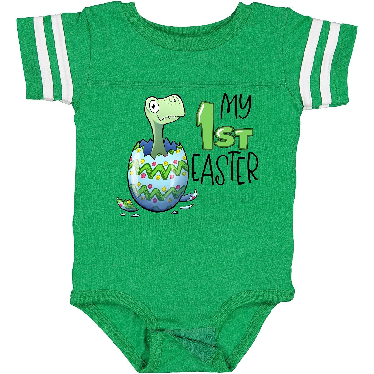 Inktastic My 1st Easter Dinosaur Hatching Easter Egg Baby Bodysuit - Cute Easter Outfit for Newborns & Infants - Perfect for Easter Photos, Egg Hunts & Family Celebrations
